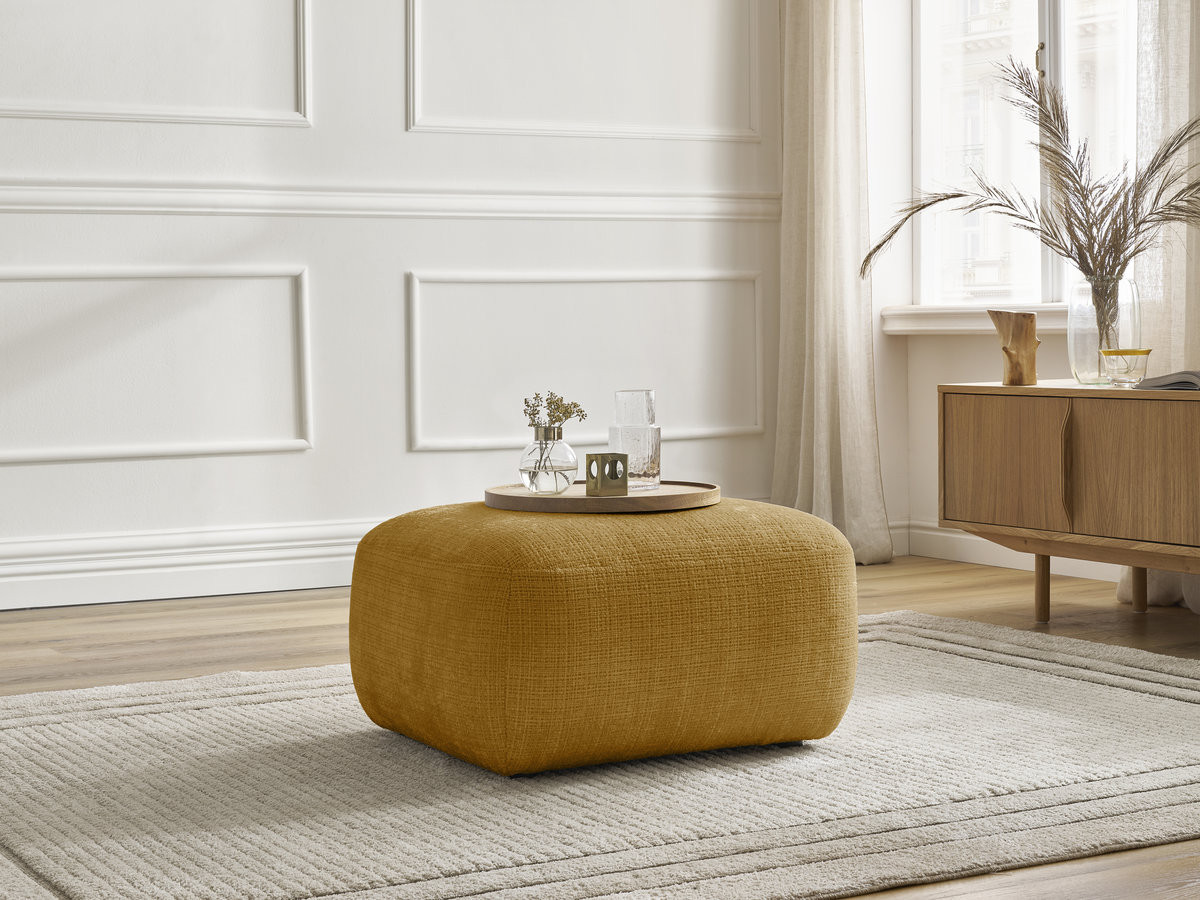 Bobochic Denise Pouf Strukturstoff Gelb