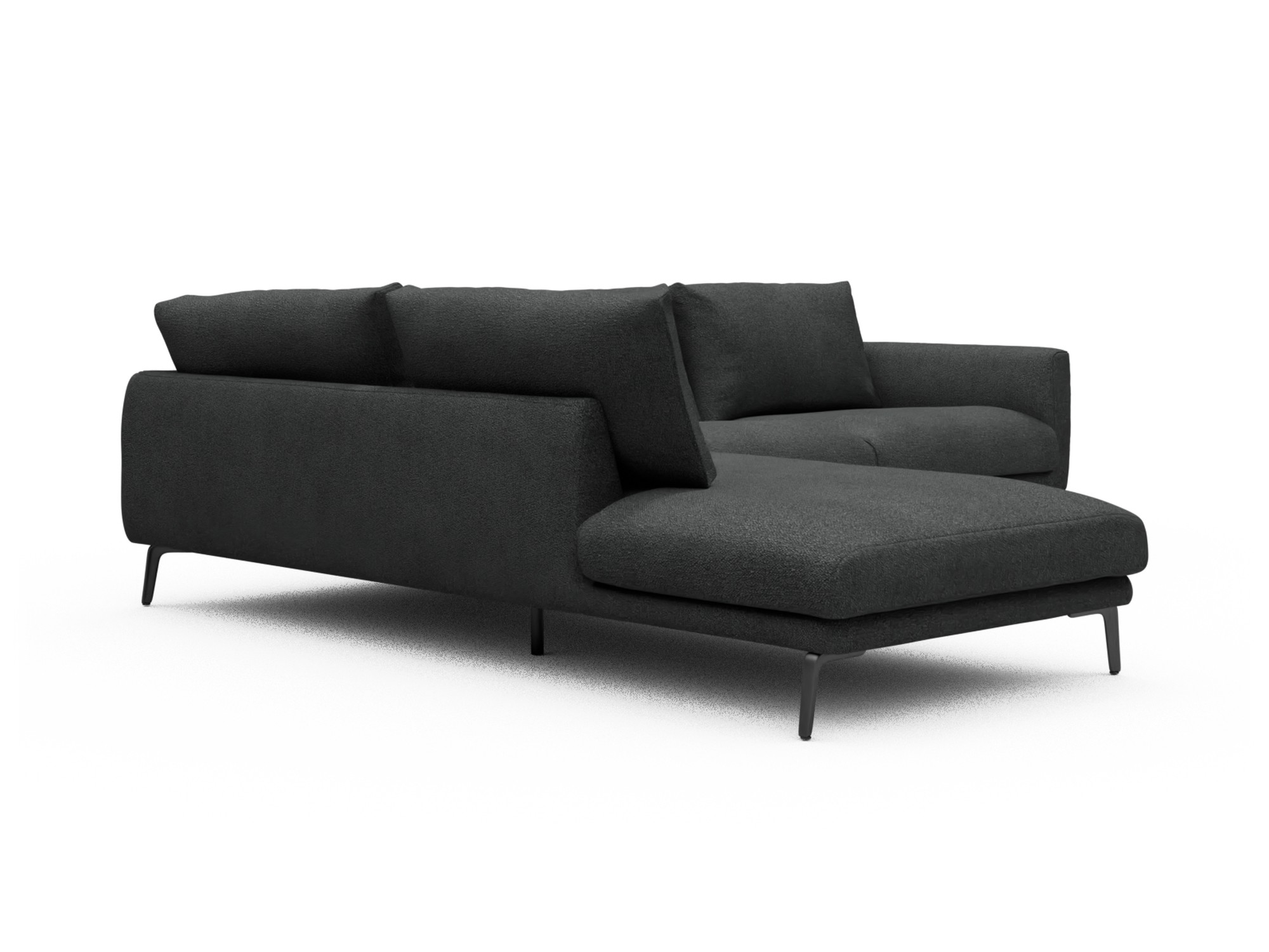 Skandi Home Ecksofa Karl Relax-Ecke links mit 2,5-Sitzer Boucle-Charcoal moebelfaktor