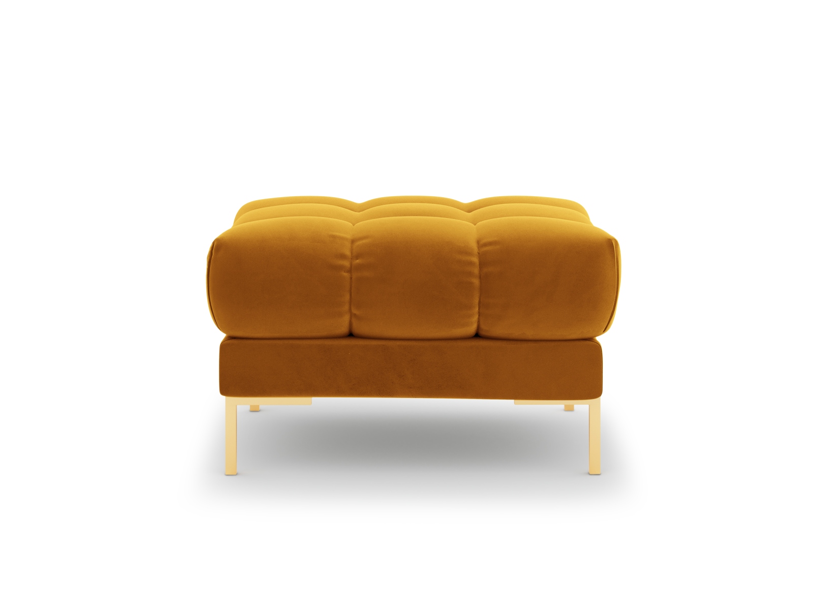 Cosmopolitan Design Pouf Bali Samt Bluvel Gelb Beine Gold