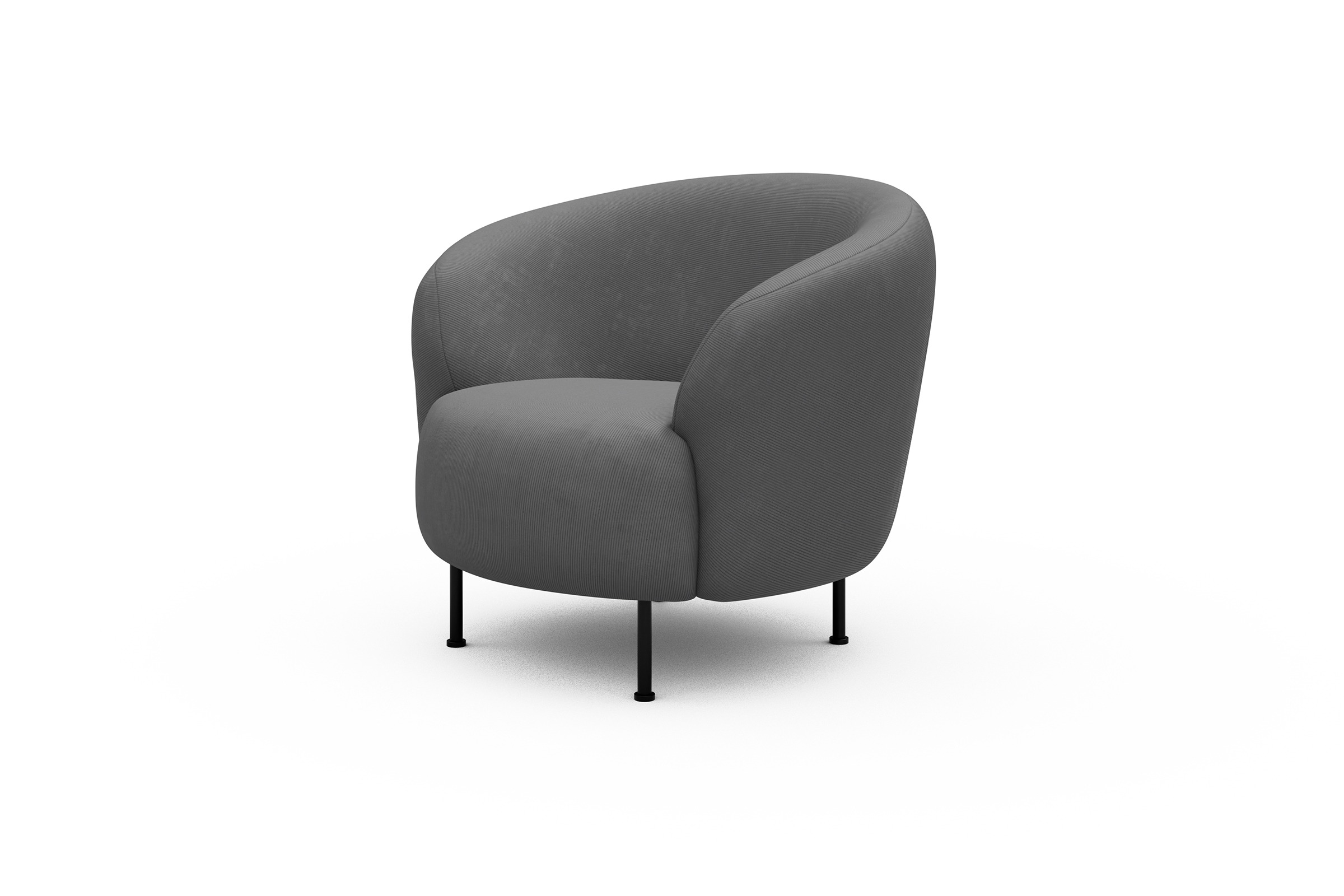 Sessel Ronda Metallbeine Schwarz Cordufine-Grey