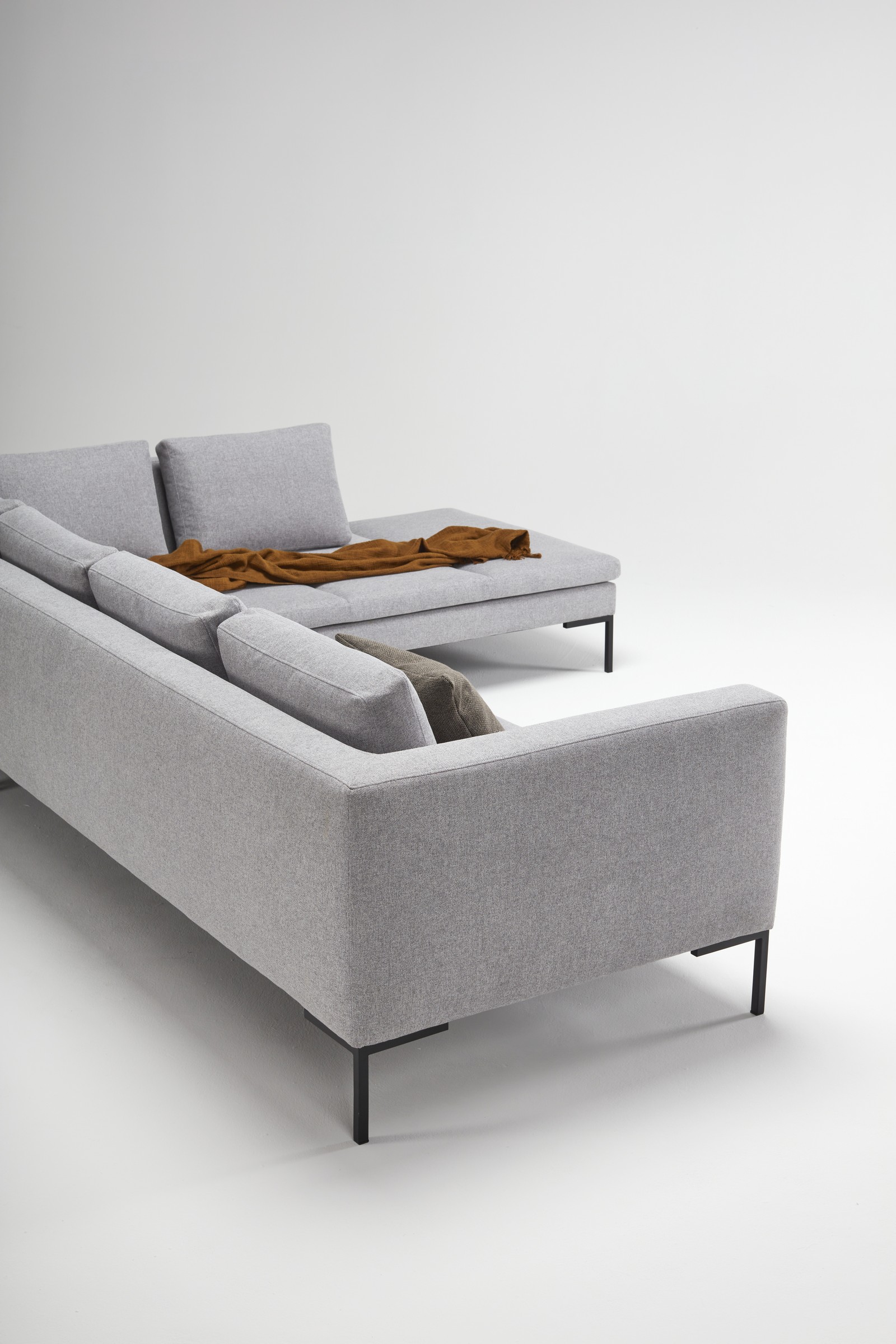 Ecksofa Marvin Relax-Ecke rechts mit 3-Sitzer Strukturierter Stoff Sama 336-Grey