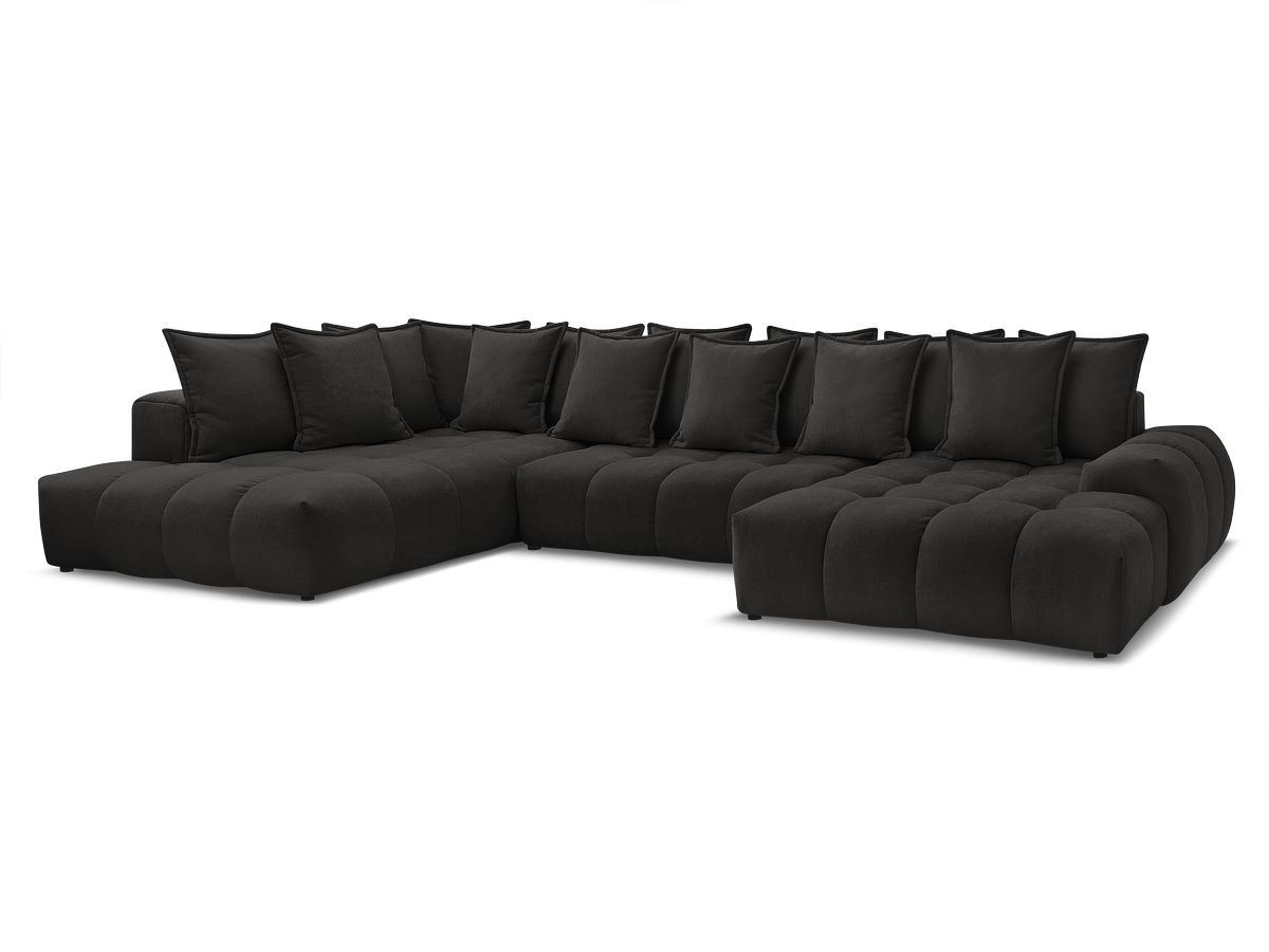 Bobochic Everest Wohnlandschaft, 14 Kissen Strukturstoff Schwarz Ecke rechts