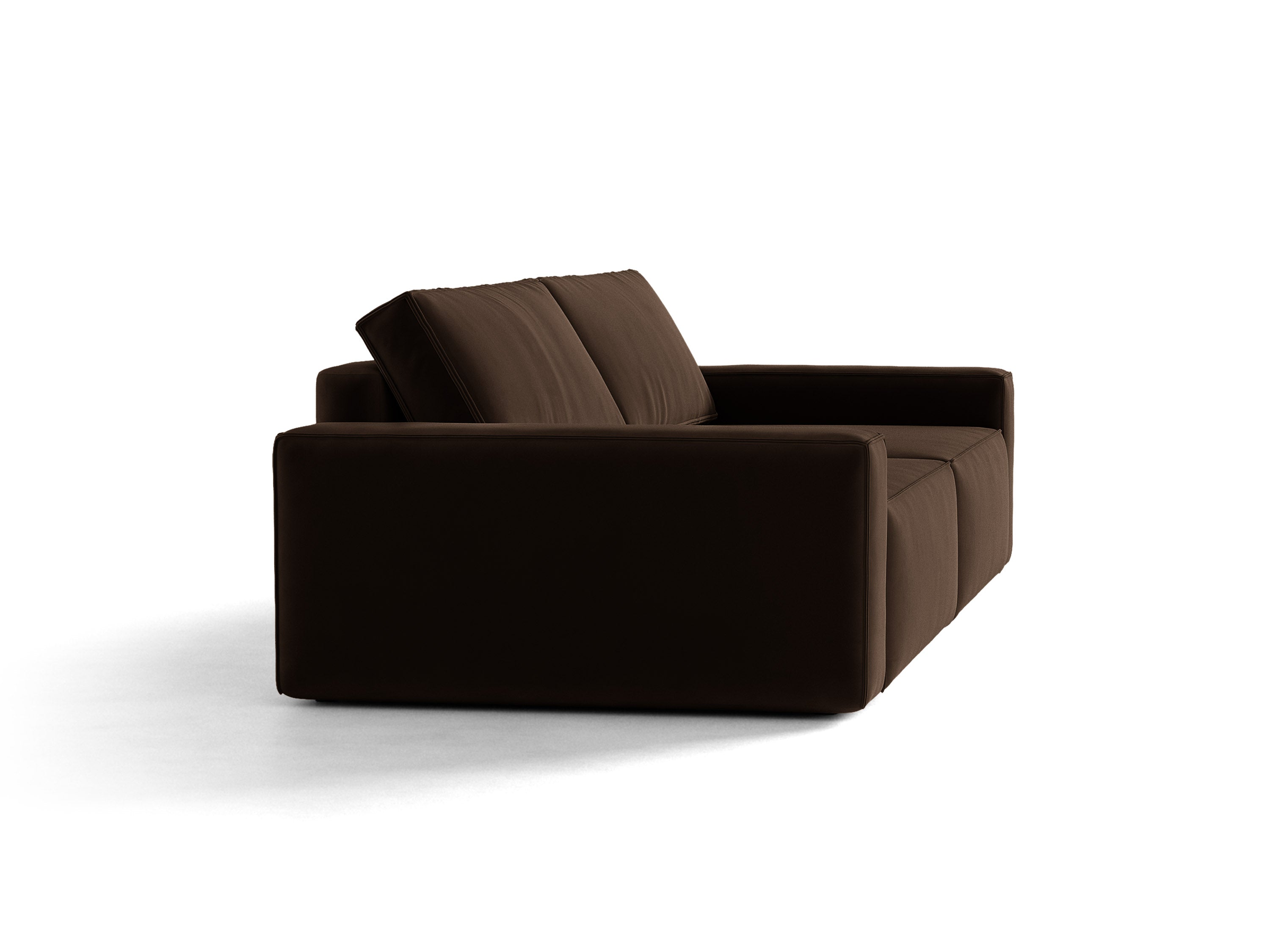 Micadoni Schlafsofa Jodie 3-Sitzer Samt Bluvel Dunkelbraun
