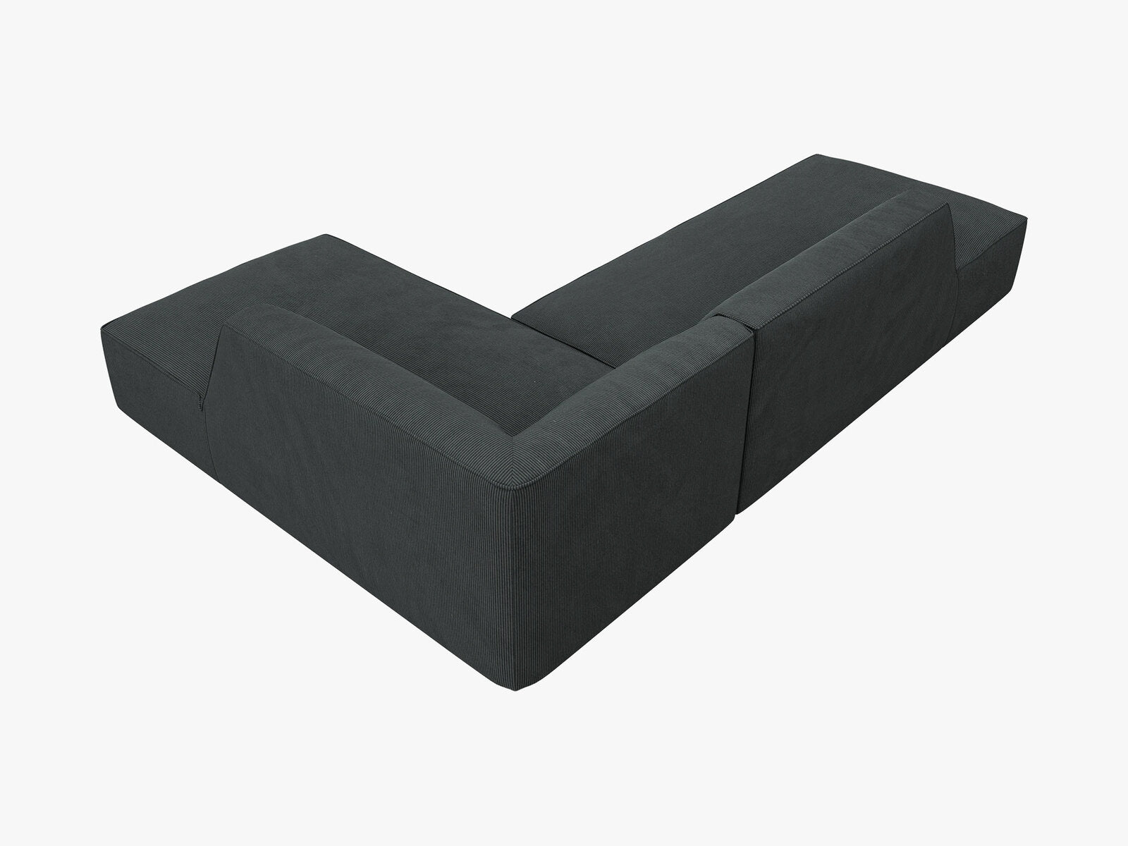 Micadoni Ecksofa Ruby 4-Sitzer Rechts Kord Scala Schwarz