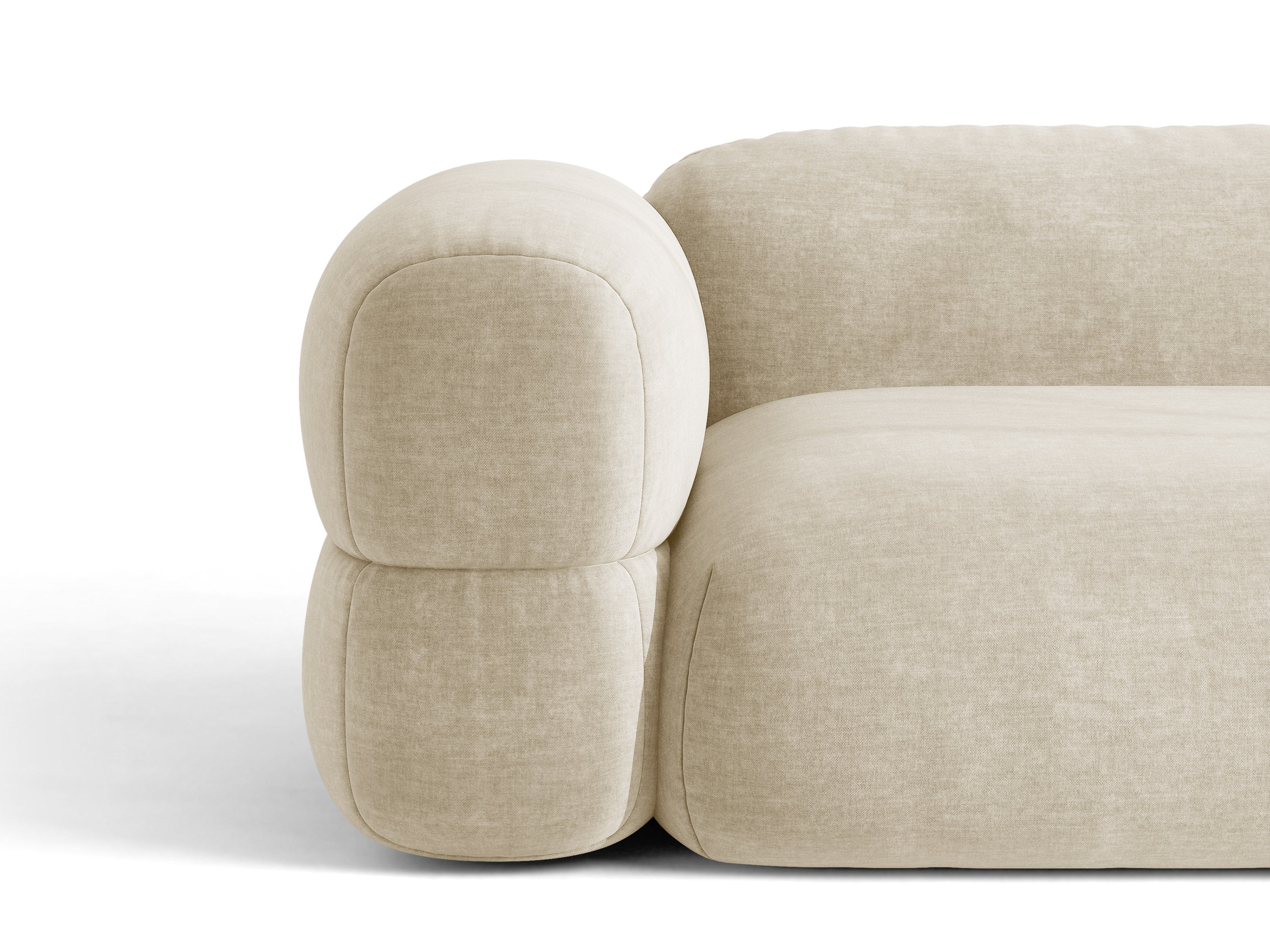 Micadoni Sofa Luno 4-Sitzer Samt Vogue Helles Beige