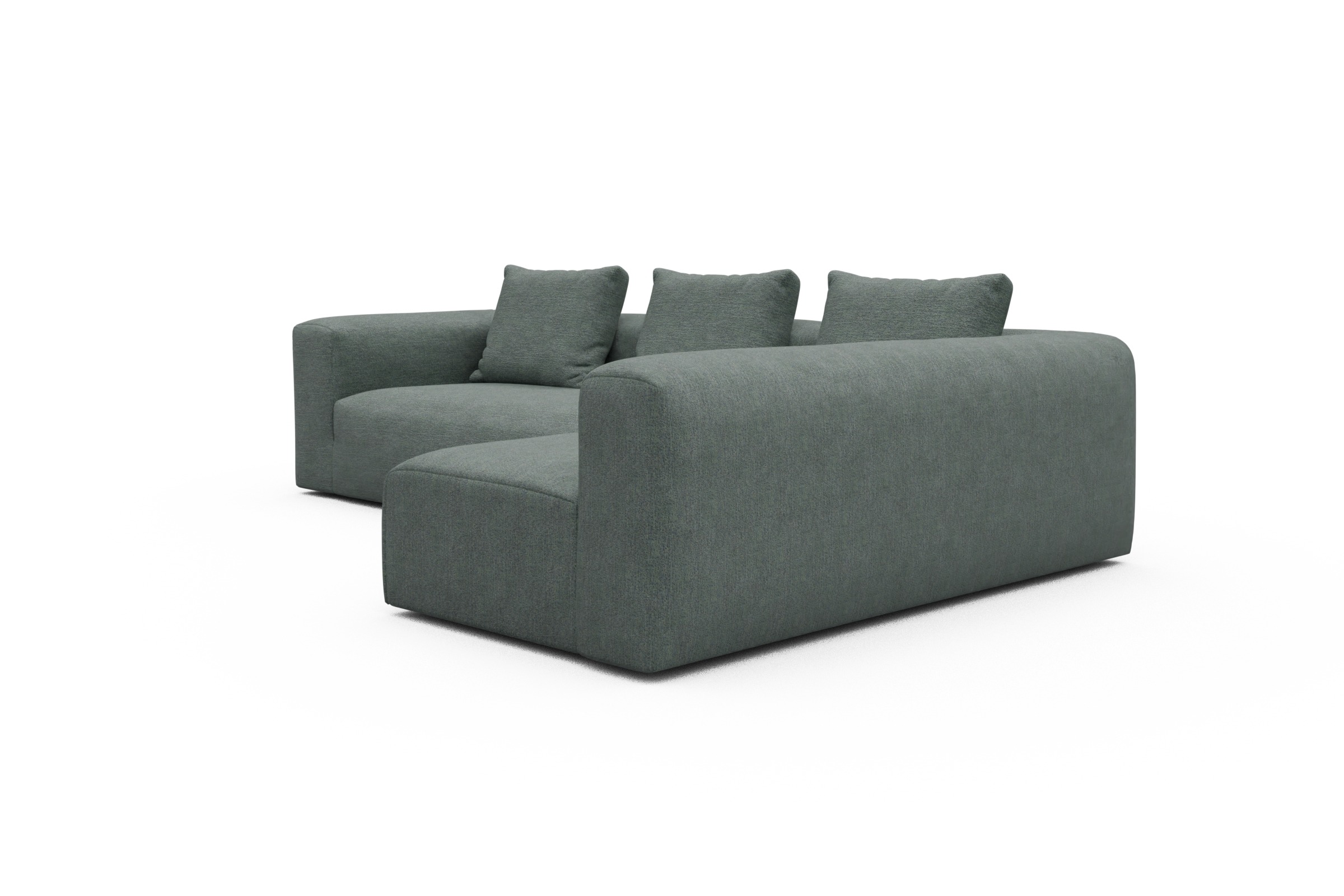 Ecksofa Fred 2x 2,5-Sitzer rechts offen Carreno-Ice-Blue