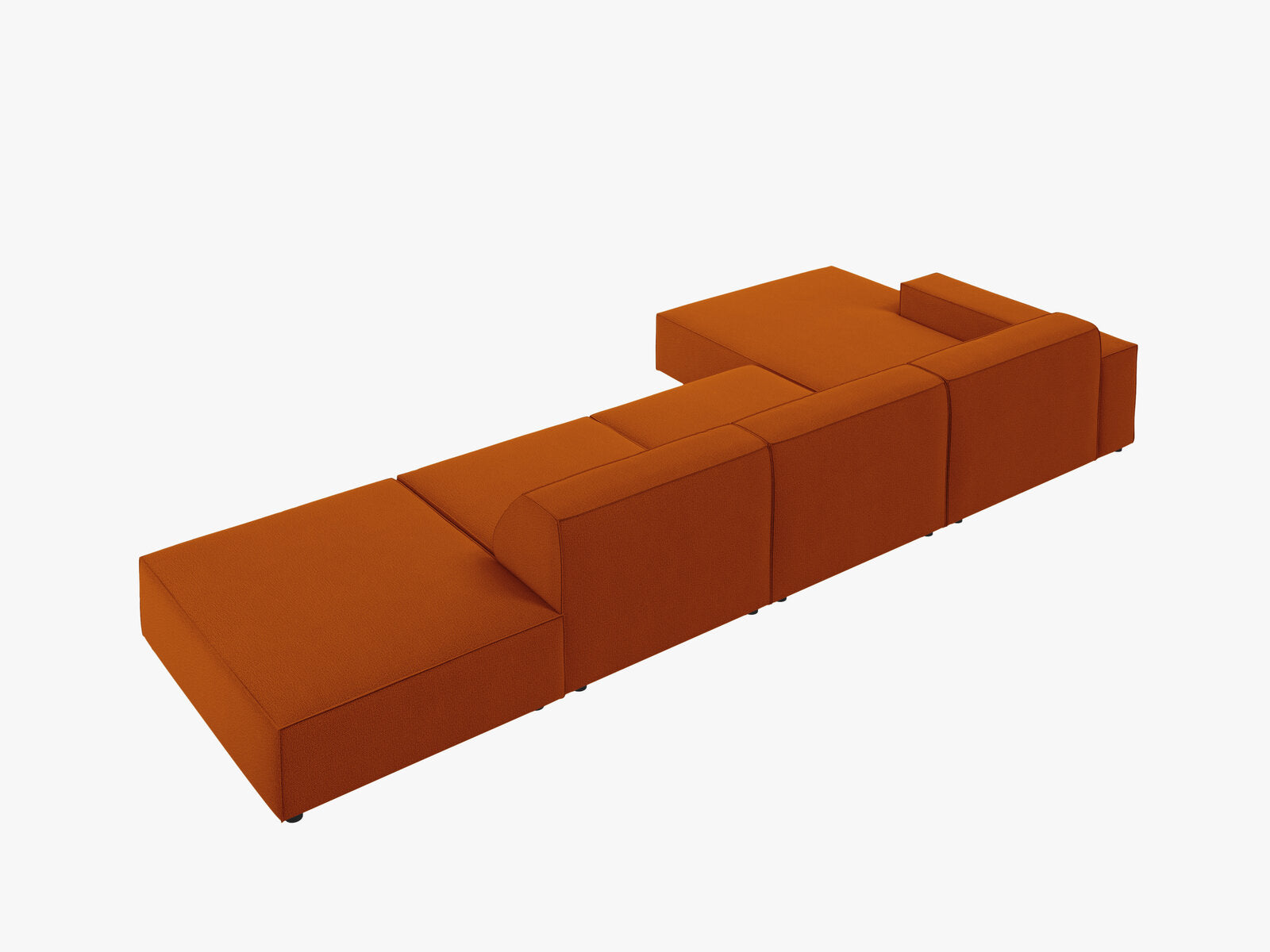 Micadoni Ecksofa Jodie 5-Sitzer Links Strukturierter Stoff Megan Terrakotta