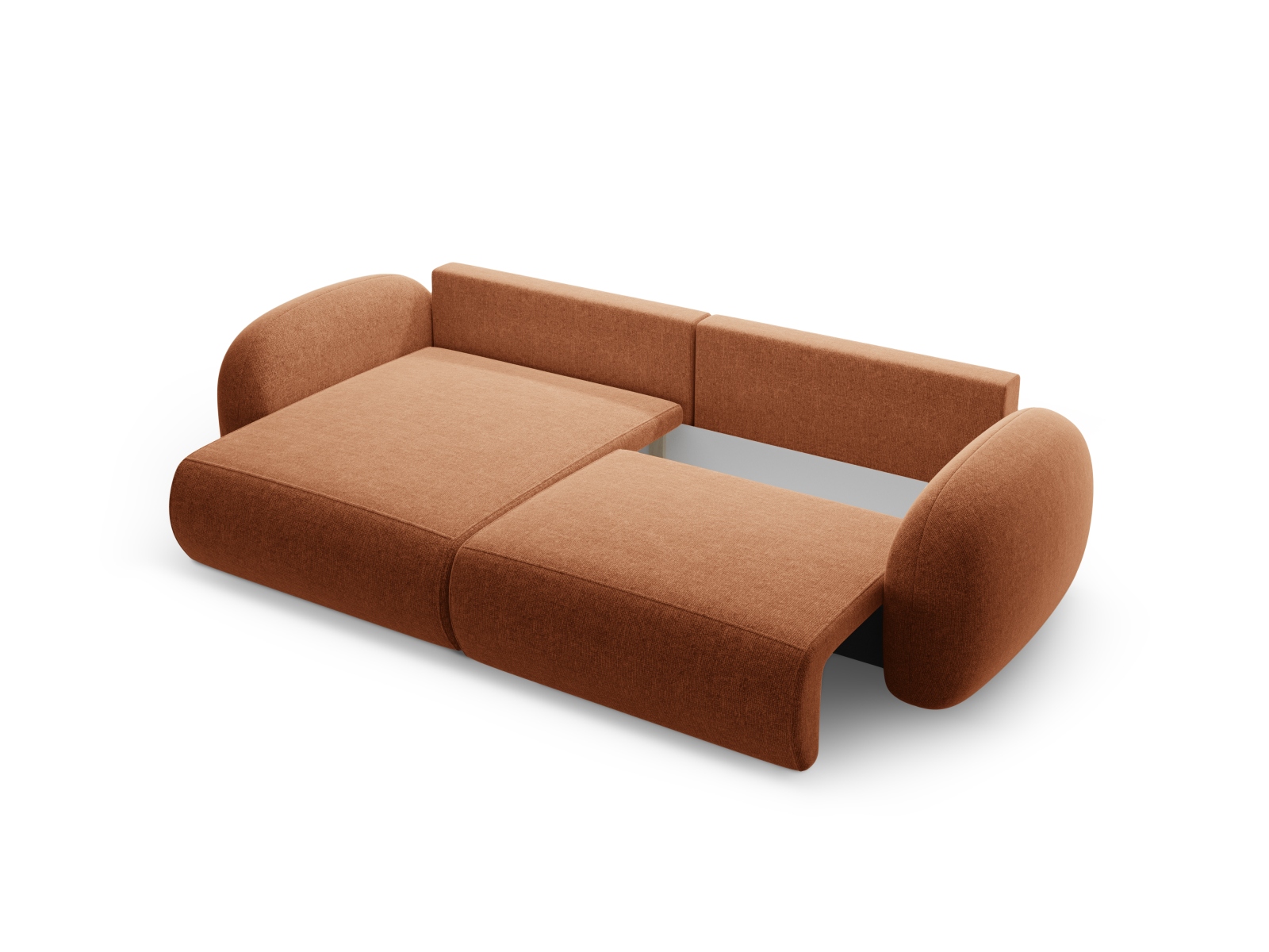 Cosmopolitan Design Wendbares Ecksofa Tonale 4-Sitzer mit Schlaffunktion und Bettkasten Chenille Eden Ziegel