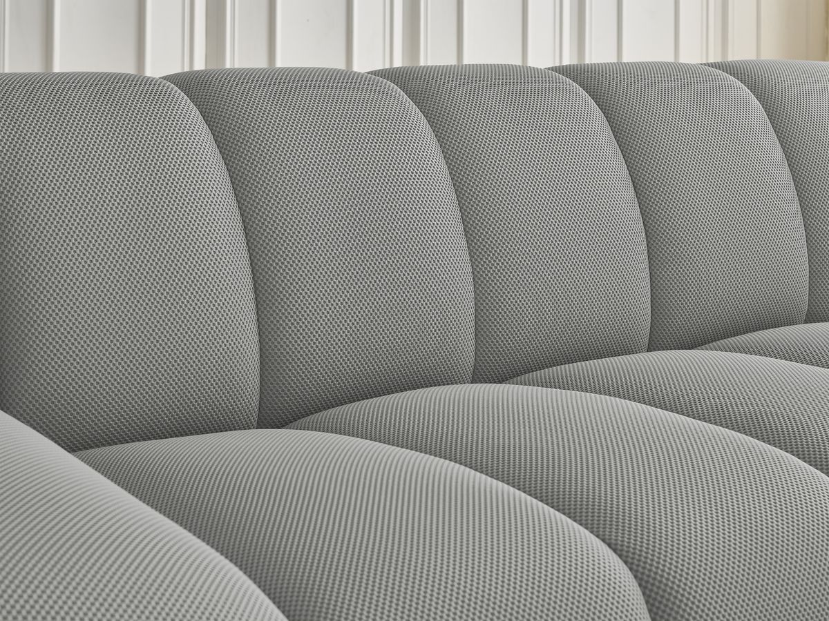 Bobochic Hayden Sofa 2-Sitzer Mesh-Stoff Hellgrau