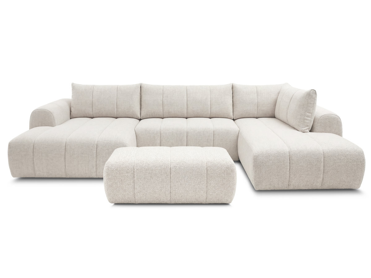 Bobochic Nesty Wohnlandschaft mit Pouf Melange-Stoff Beige Ecke links