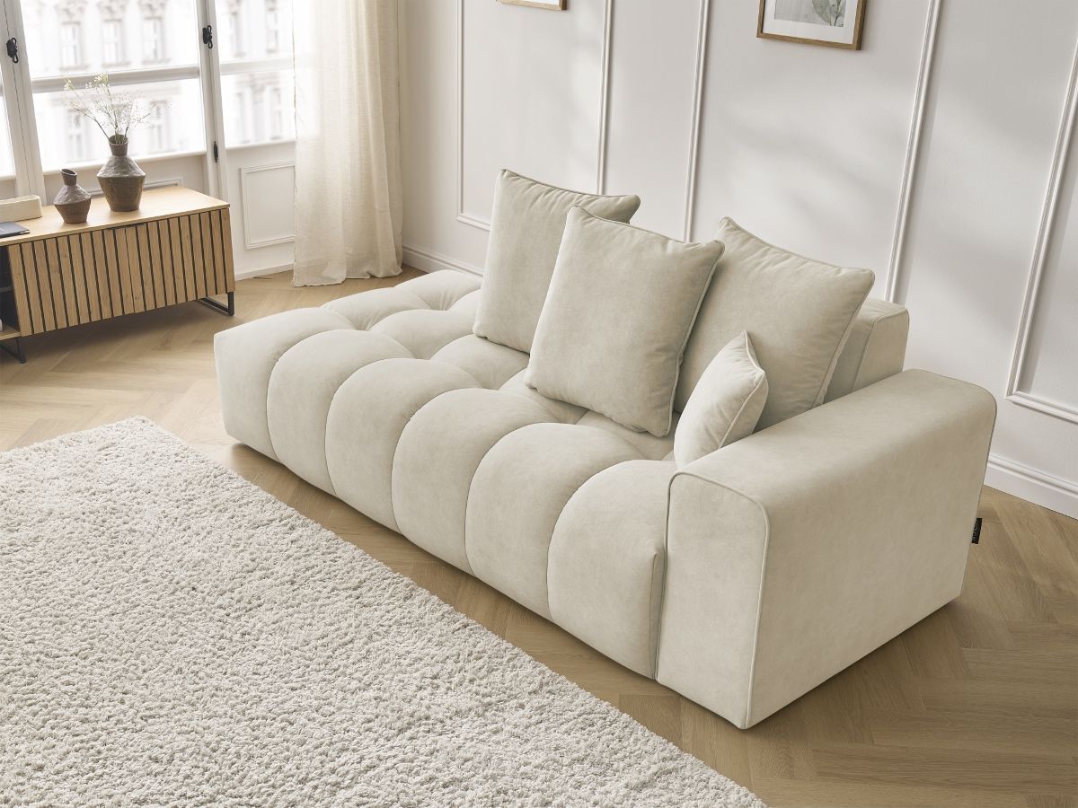 Bobochic Mont-blanc Sofa 4-Sitzer Samt Beige Armlehne rechts