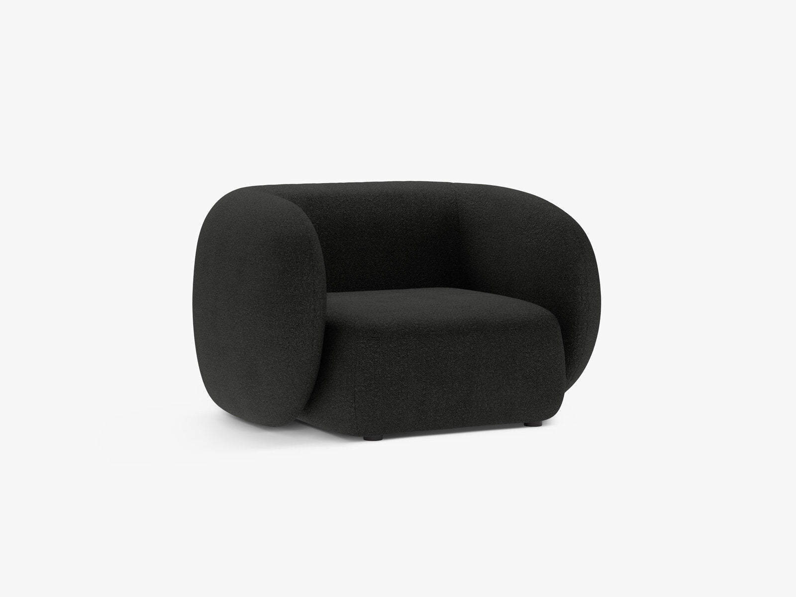 Micadoni Sessel Kate 1-Sitzer Boucle Schwarz