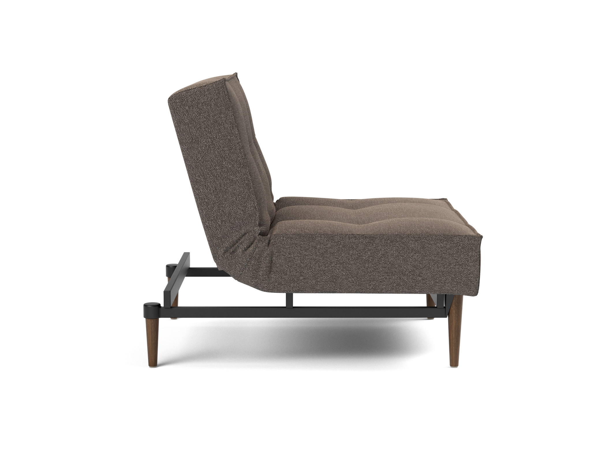 Sessel Splitback Boucle Skandi 530-Taupe Beine Styletto Eiche dunkel