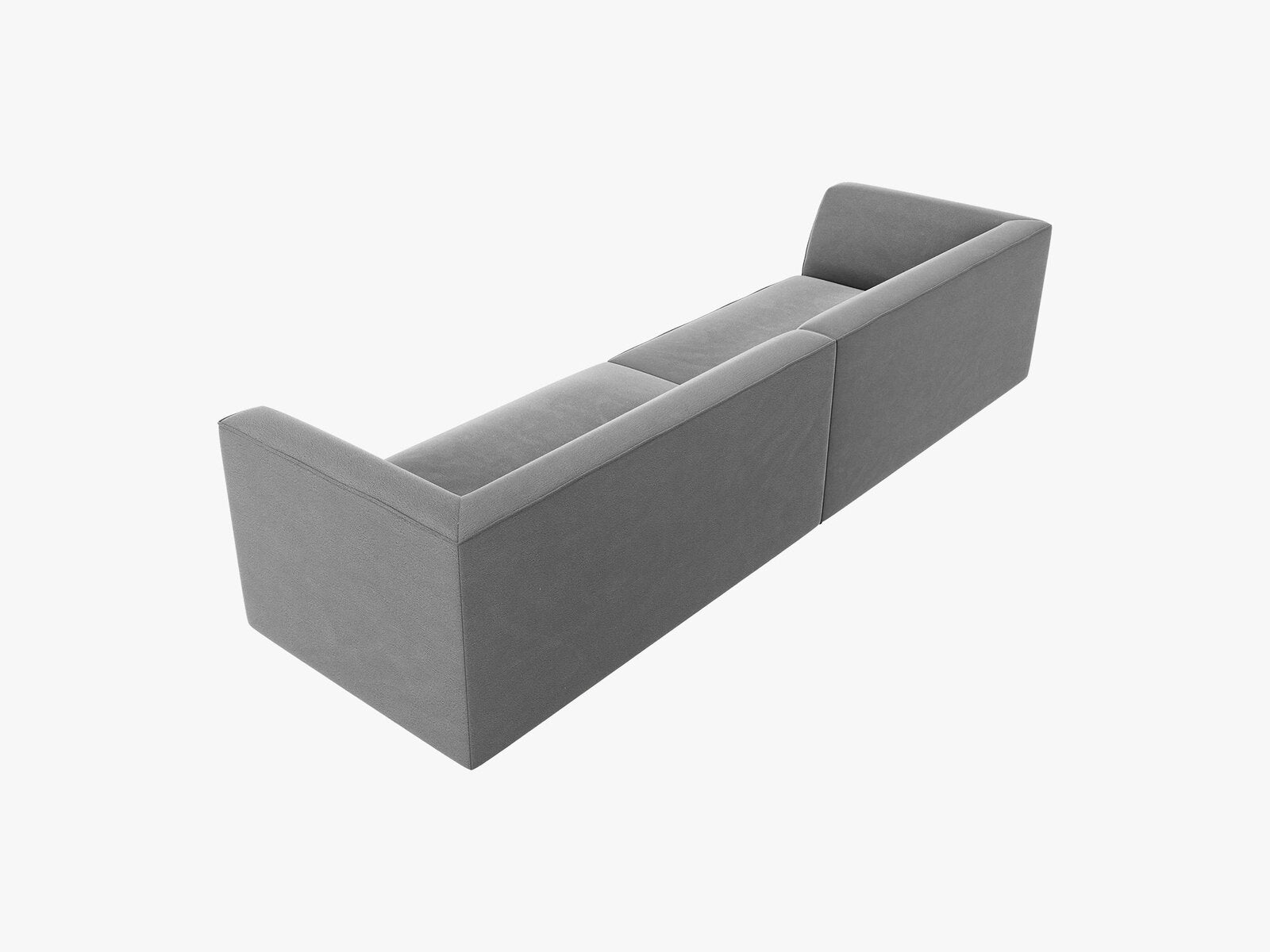 Micadoni Sofa Ruby 4-Sitzer Samt Salvador Grau