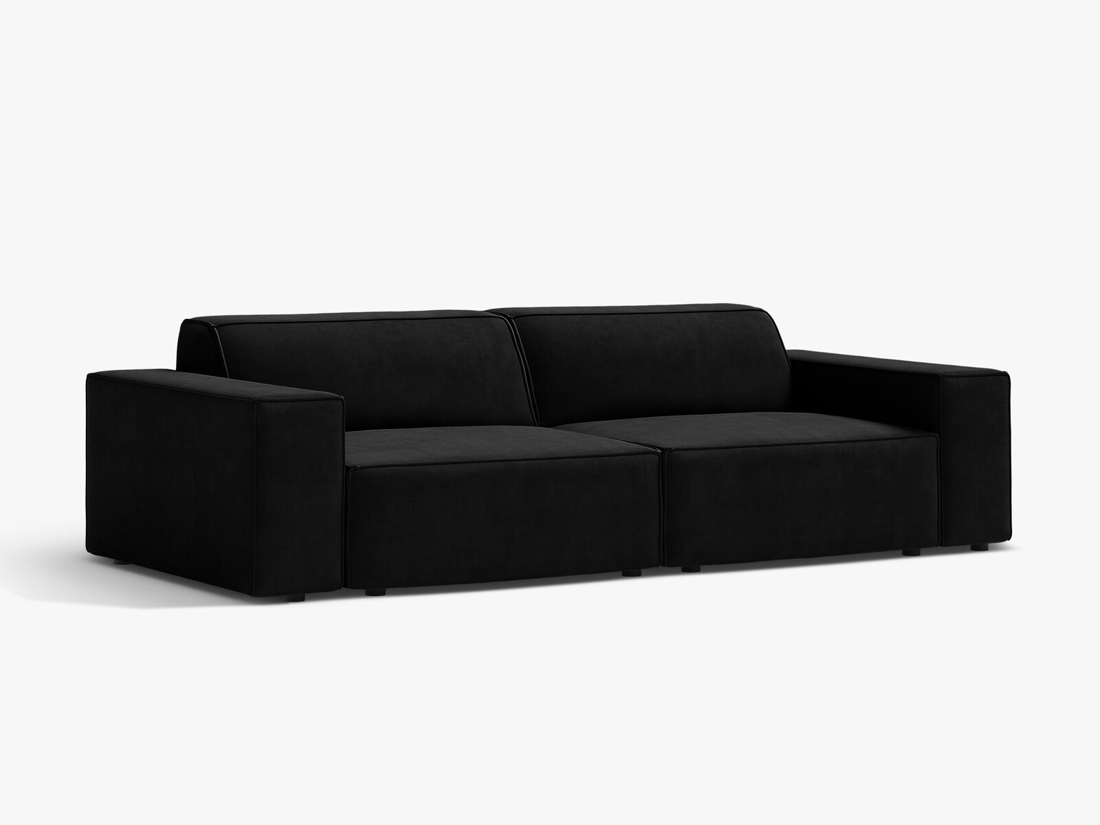 Micadoni 3-Sitzer Sofa Jodie Samt Venus Schwarz