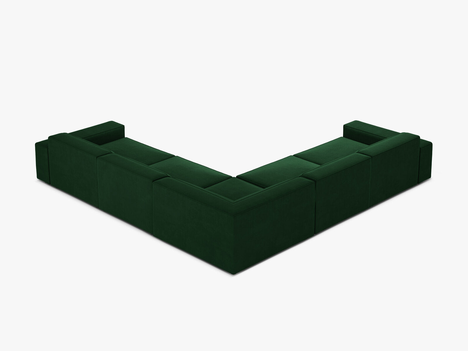 Micadoni Symmetrisches Ecksofa Jodie 6-Sitzer Samt Flaschengrün
