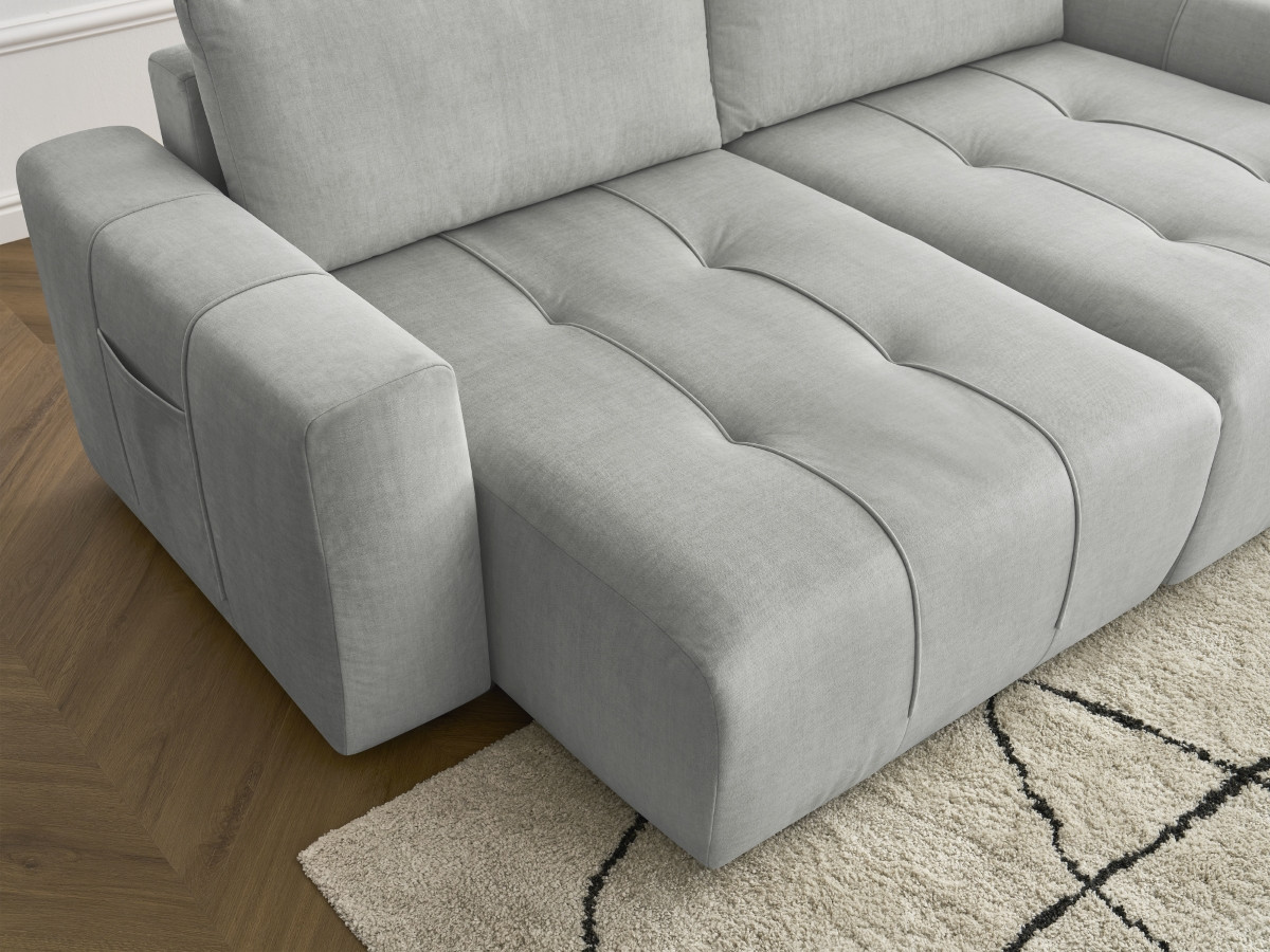 Bobochic Arsene Sofa 4-Sitzer Samt Hellgrau