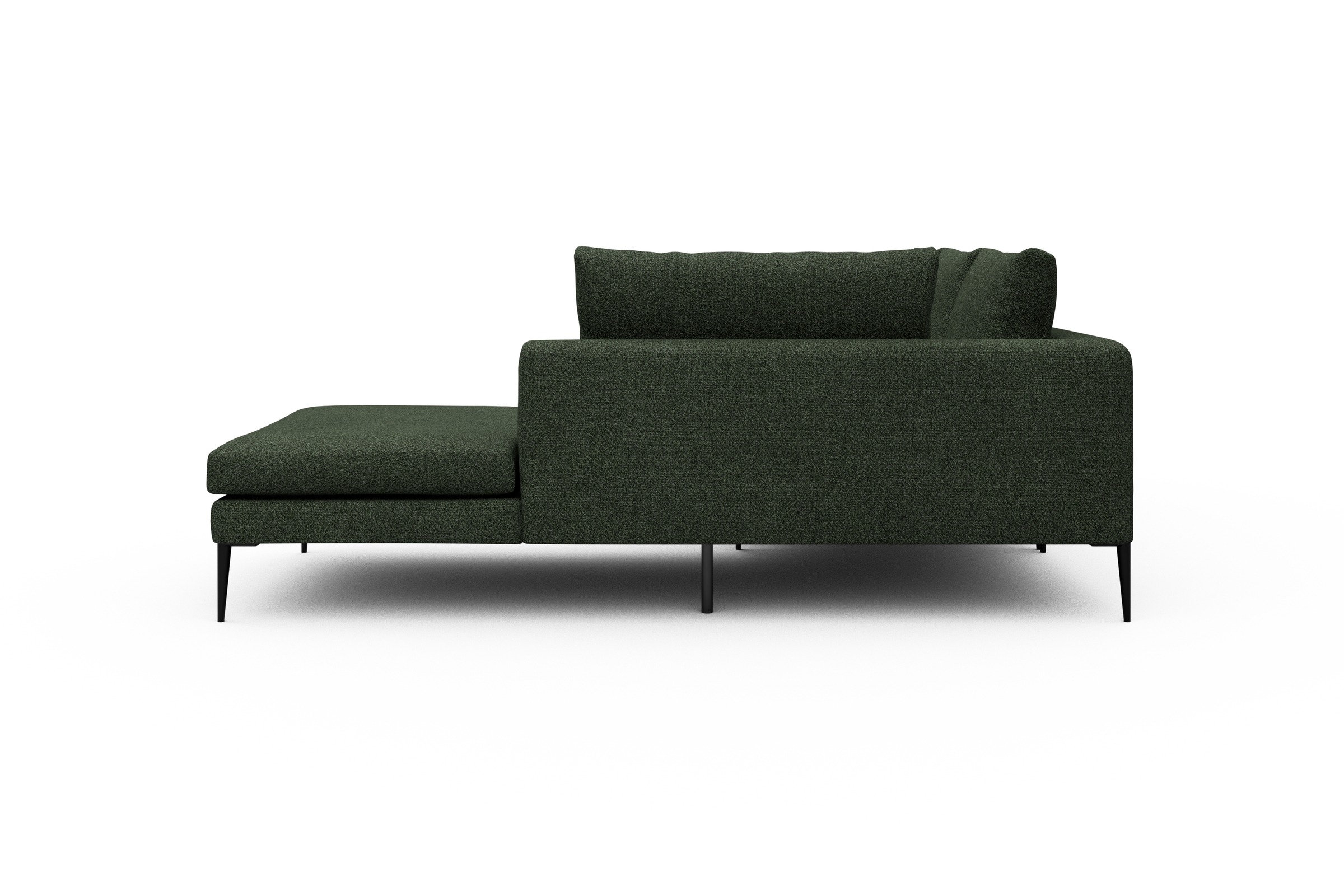 Ecksofa Paul Relax-Ecke rechts mit 2-Sitzer Vanora-Deep-Green