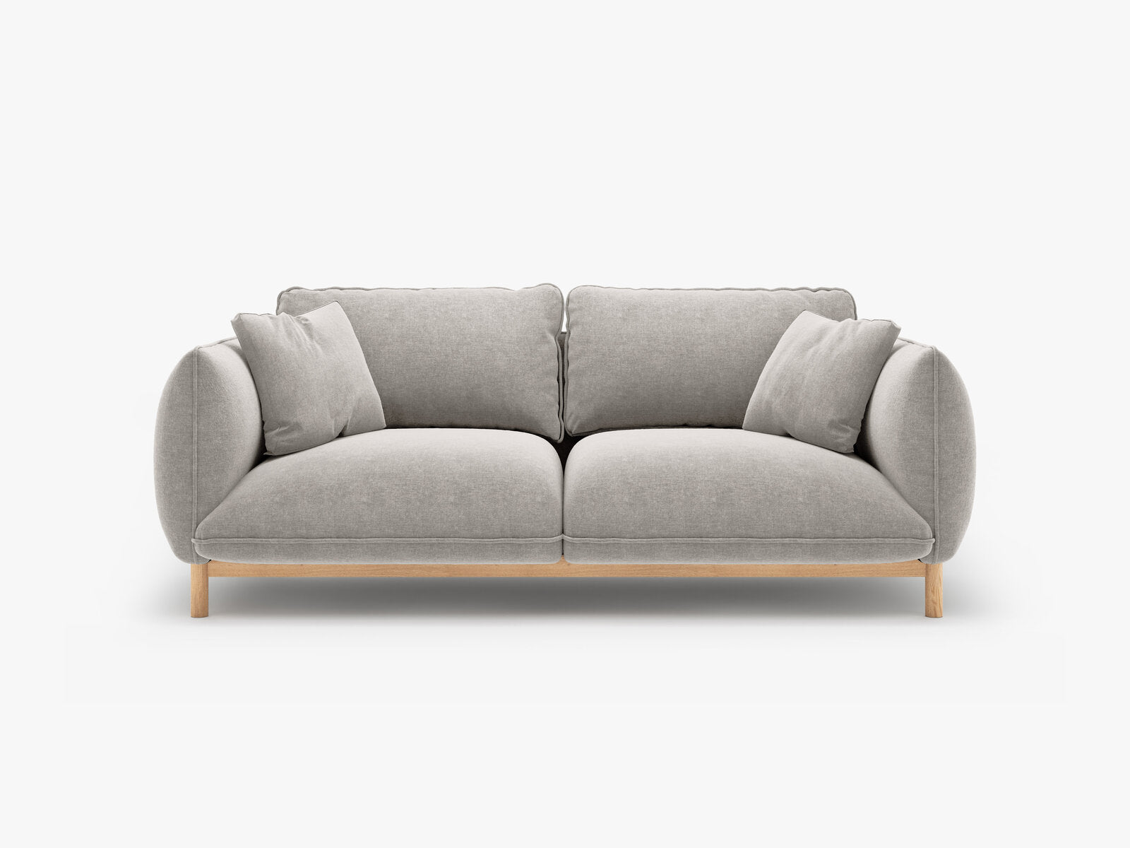 Micadoni Ada Sofa 2-Sitzer Strukturierter Stoff Wind Hellgrau