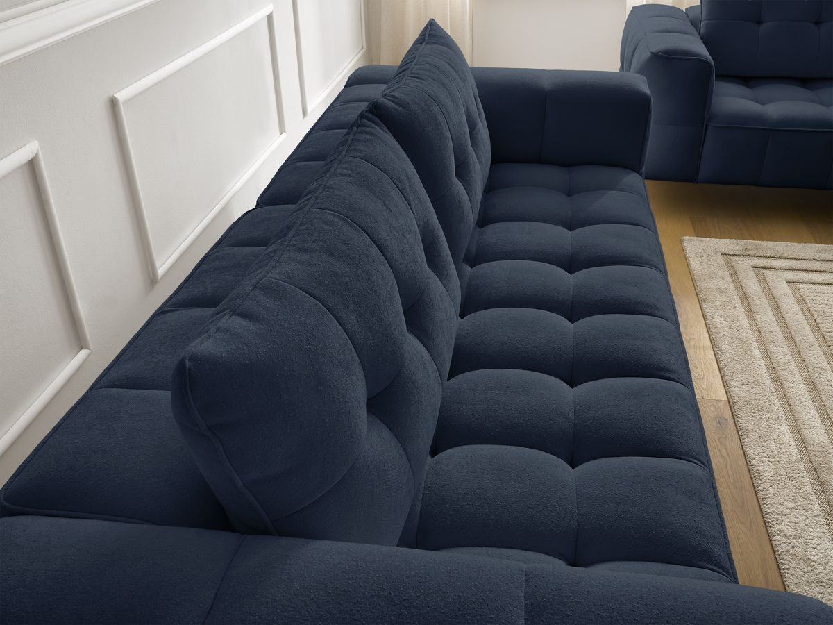 Bobochic Anis Sofa-Set 3- und 2-Sitzer mit Pouf Strukturstoff Blau