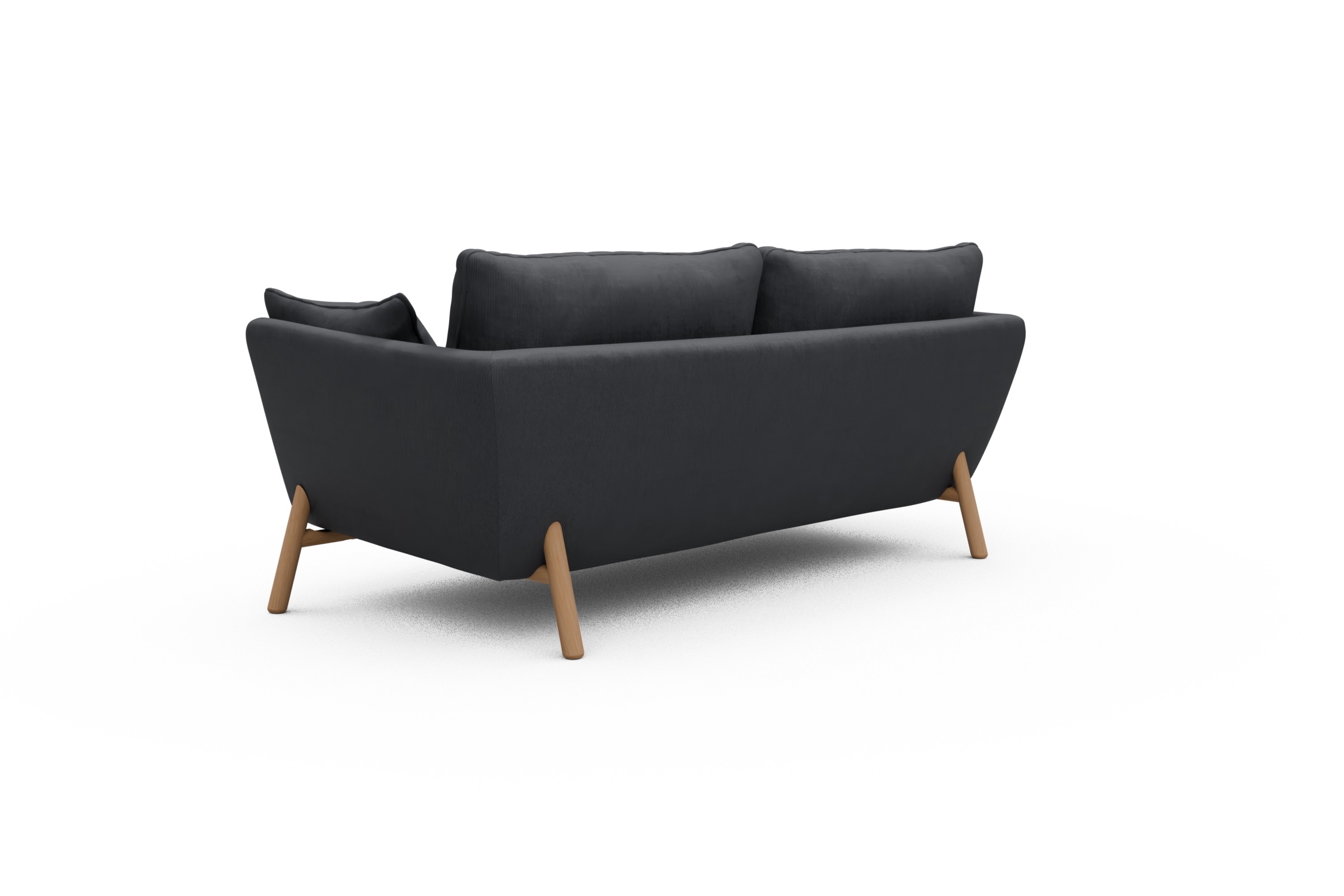 Sofa Emil 2-Sitzer Beinfarbe Eiche Natur Cordufine-Slate-Grey