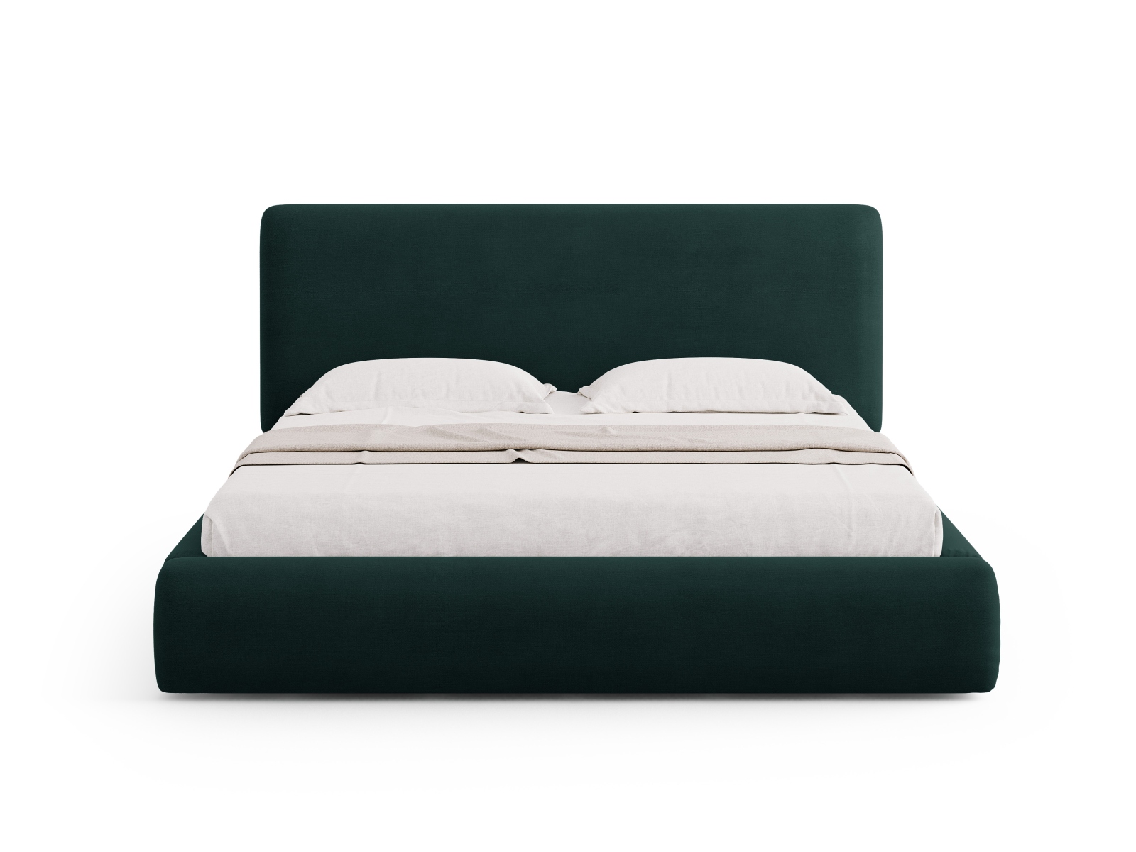 Cosmopolitan Design Stauraumbett mit Kopfteil Colonel 200x200 Chenille Rebel Flaschengrün