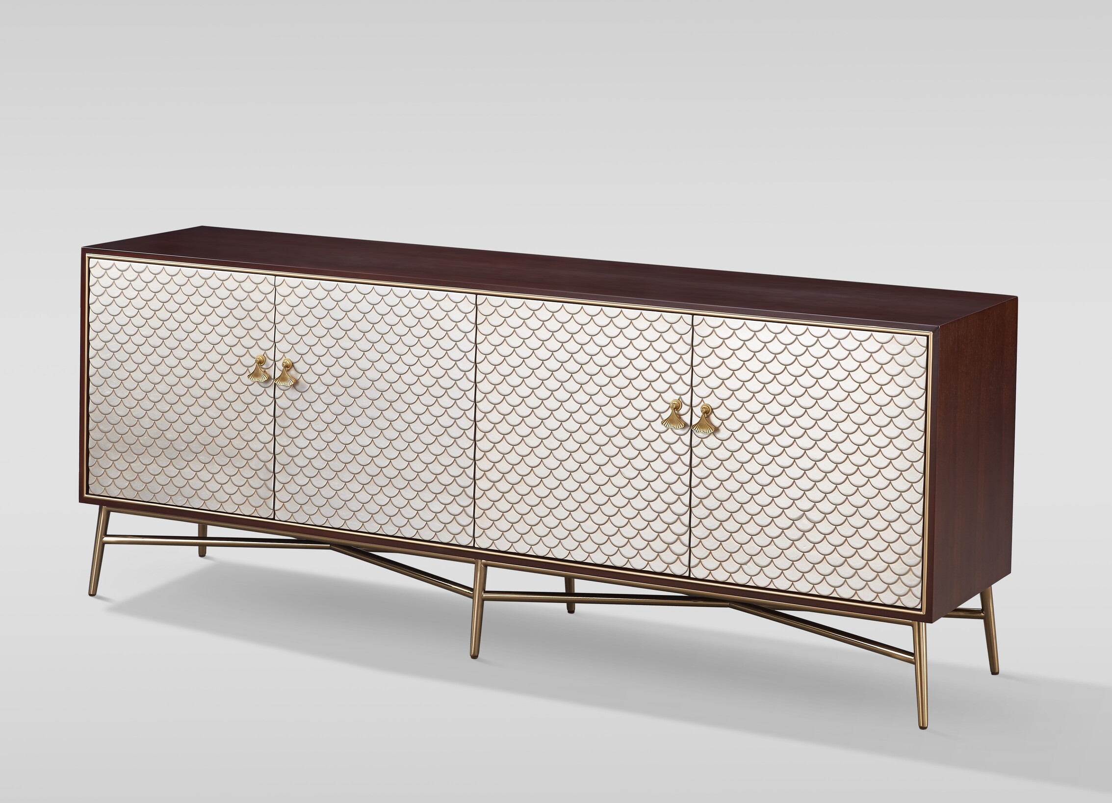 Livin Hill Kommode Stilig Walnuss, Fronten in Champagnergold ST198