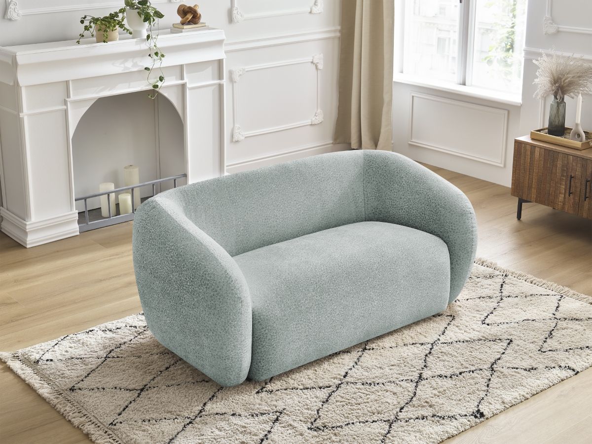 Bobochic Celine Sofa 2-Sitzer Strukturstoff Hellblau