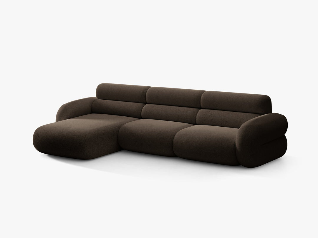 Micadoni Neo Ecksofa 4-Sitzer Links Boucle Baloo Braun