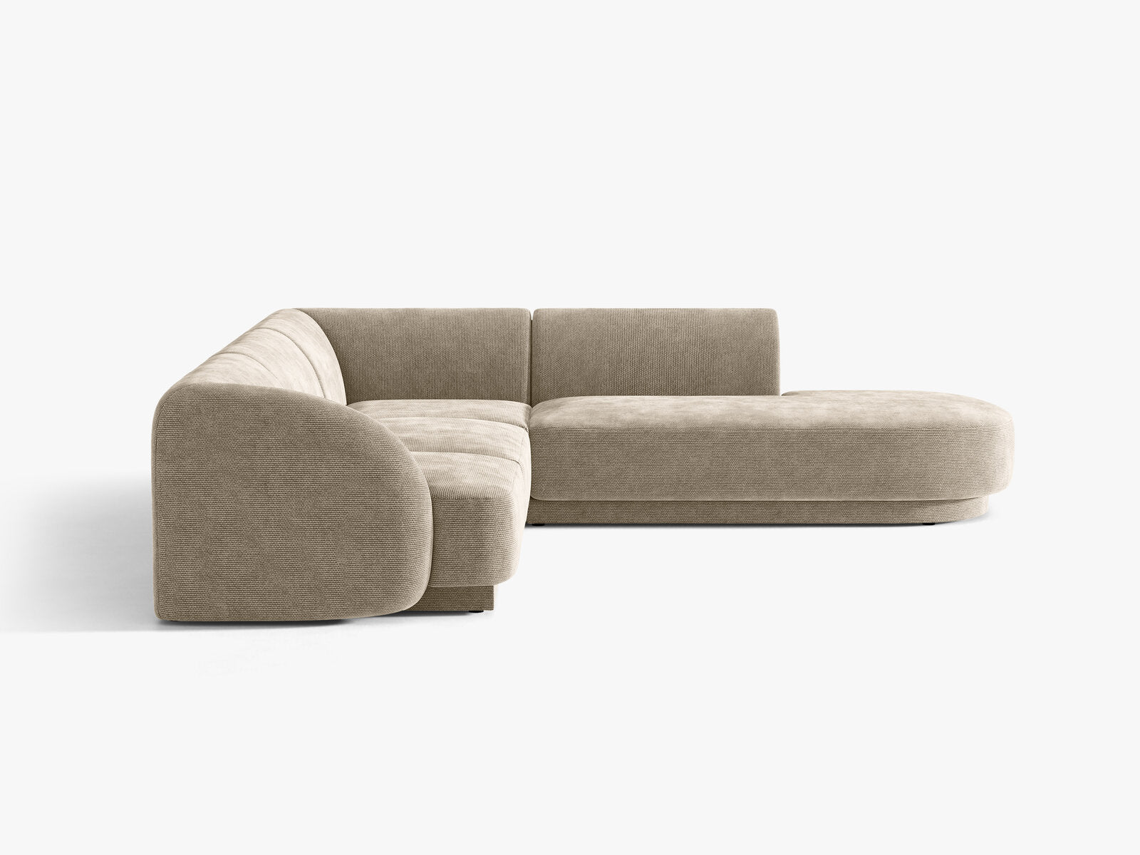 Micadoni Ecksofa Miley 6-Sitzer Rechts Chenille Haga Beige
