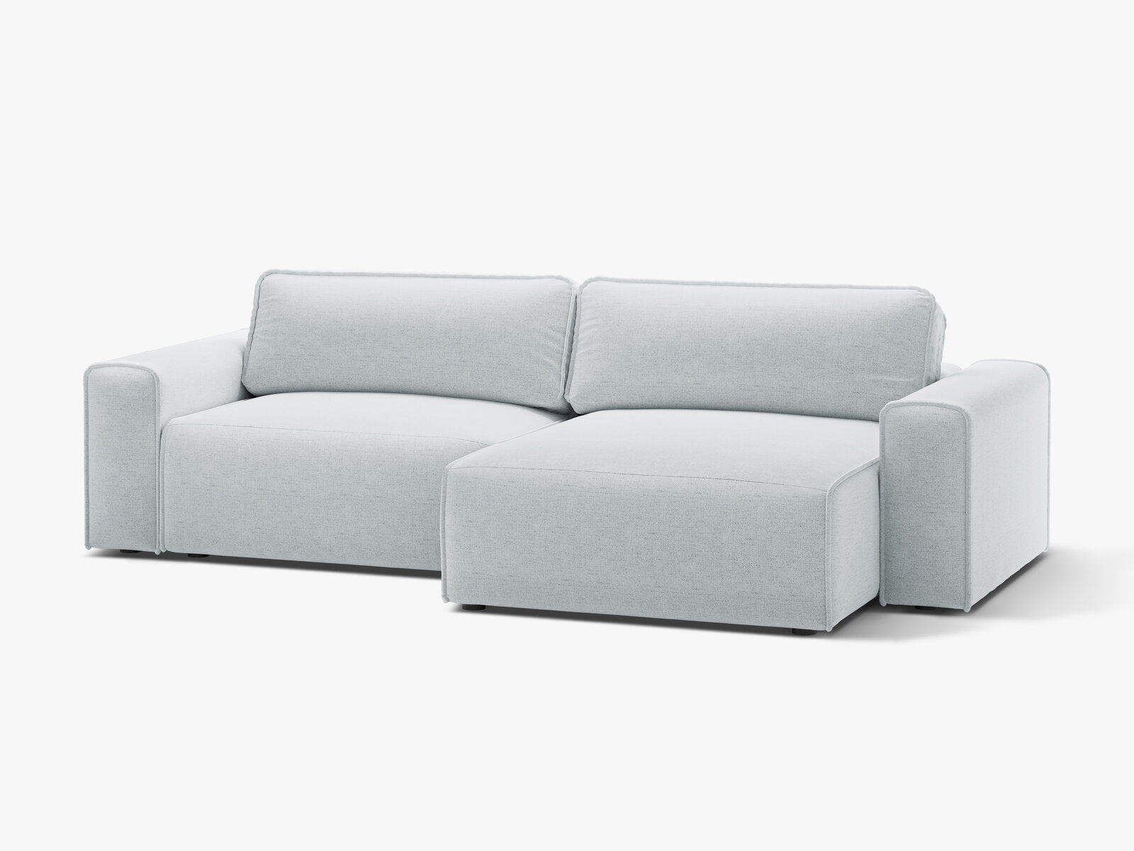 Micadoni Ecksofa Victor 3-Sitzer mit Schlaffunktion Rechts Strukturierter Stoff Hellgrau