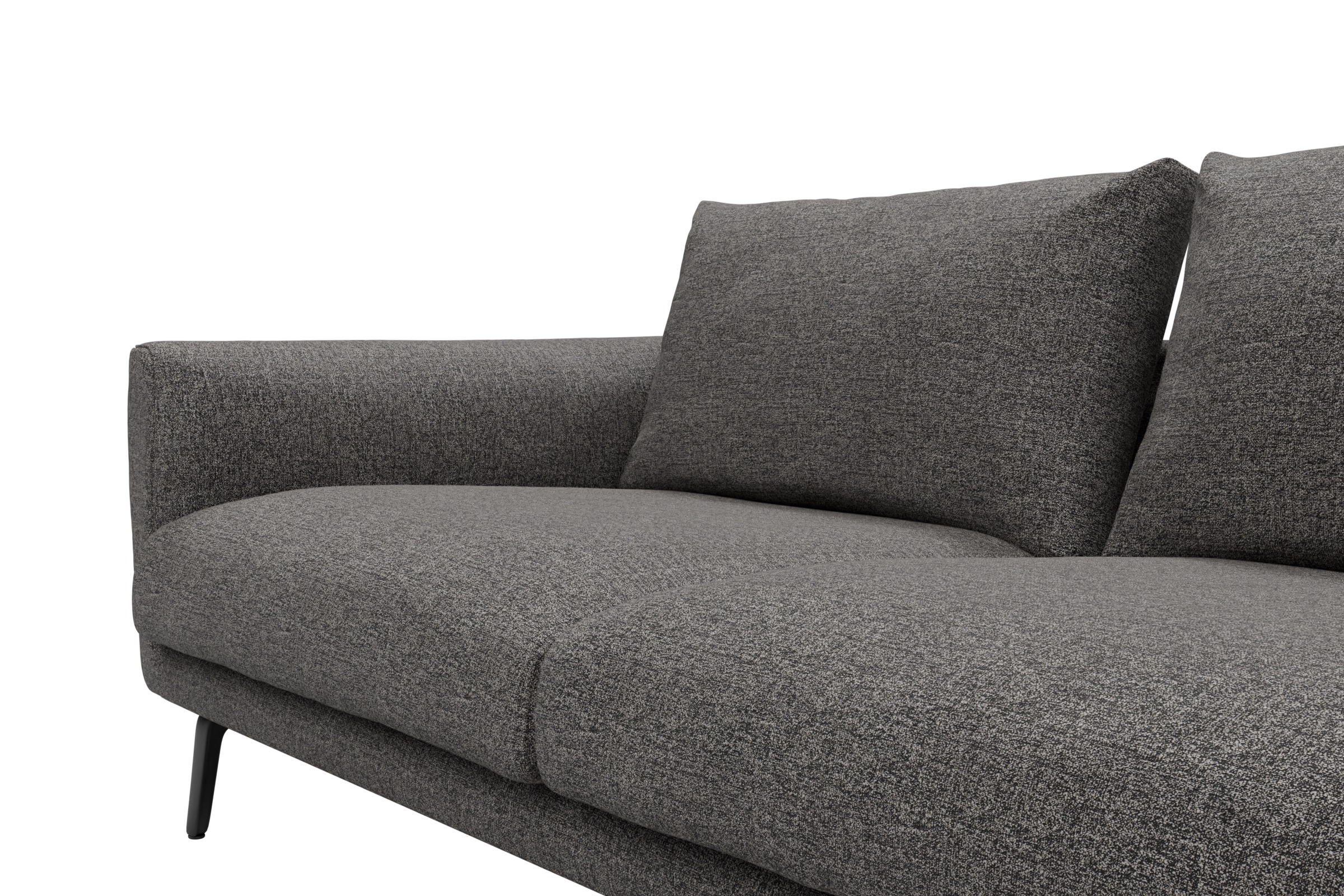 Ecksofa Karl Chaiselongue rechts mit 2,5-Sitzer Carreno-Salt-and-Pepper