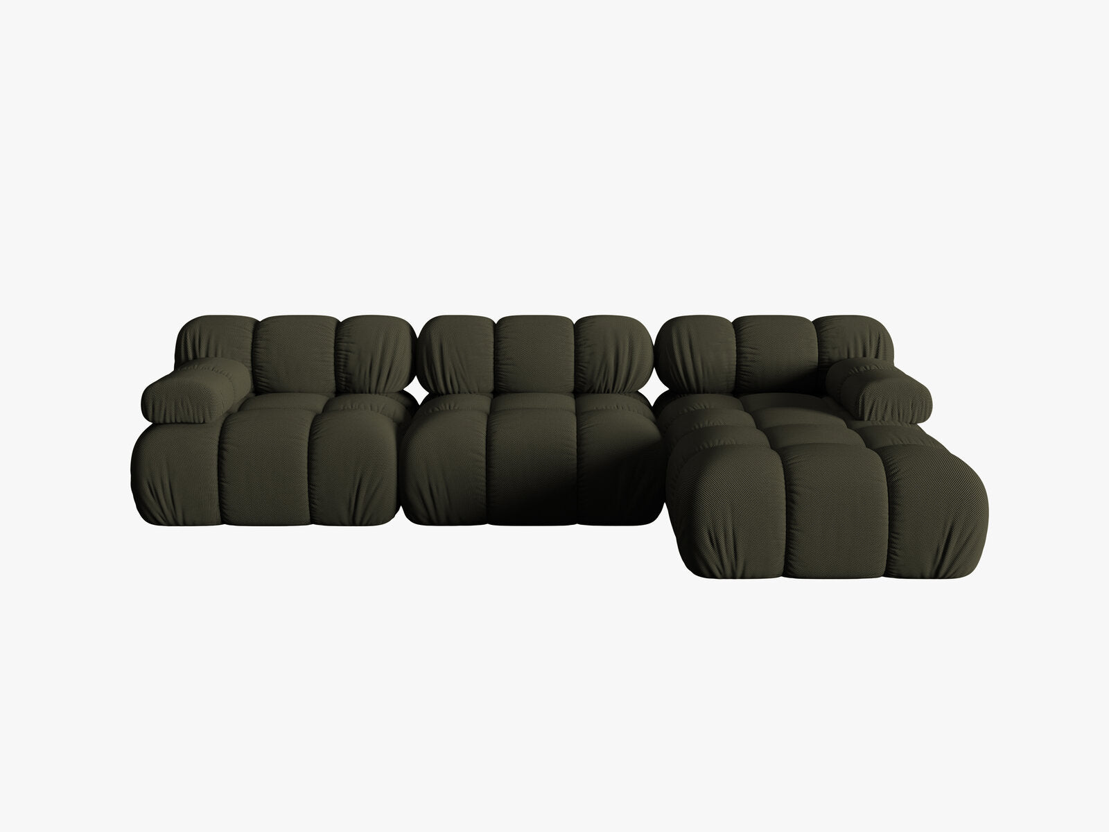 Micadoni Modulares Ecksofa Bellis 4-Sitzer Rechts 3D-Stoff Sonic Amazonas Grün