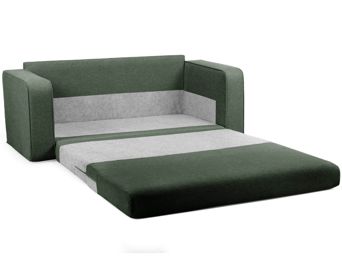 Bobochic Come Schlafsofa 2-Sitzer Melange-Stoff Grün