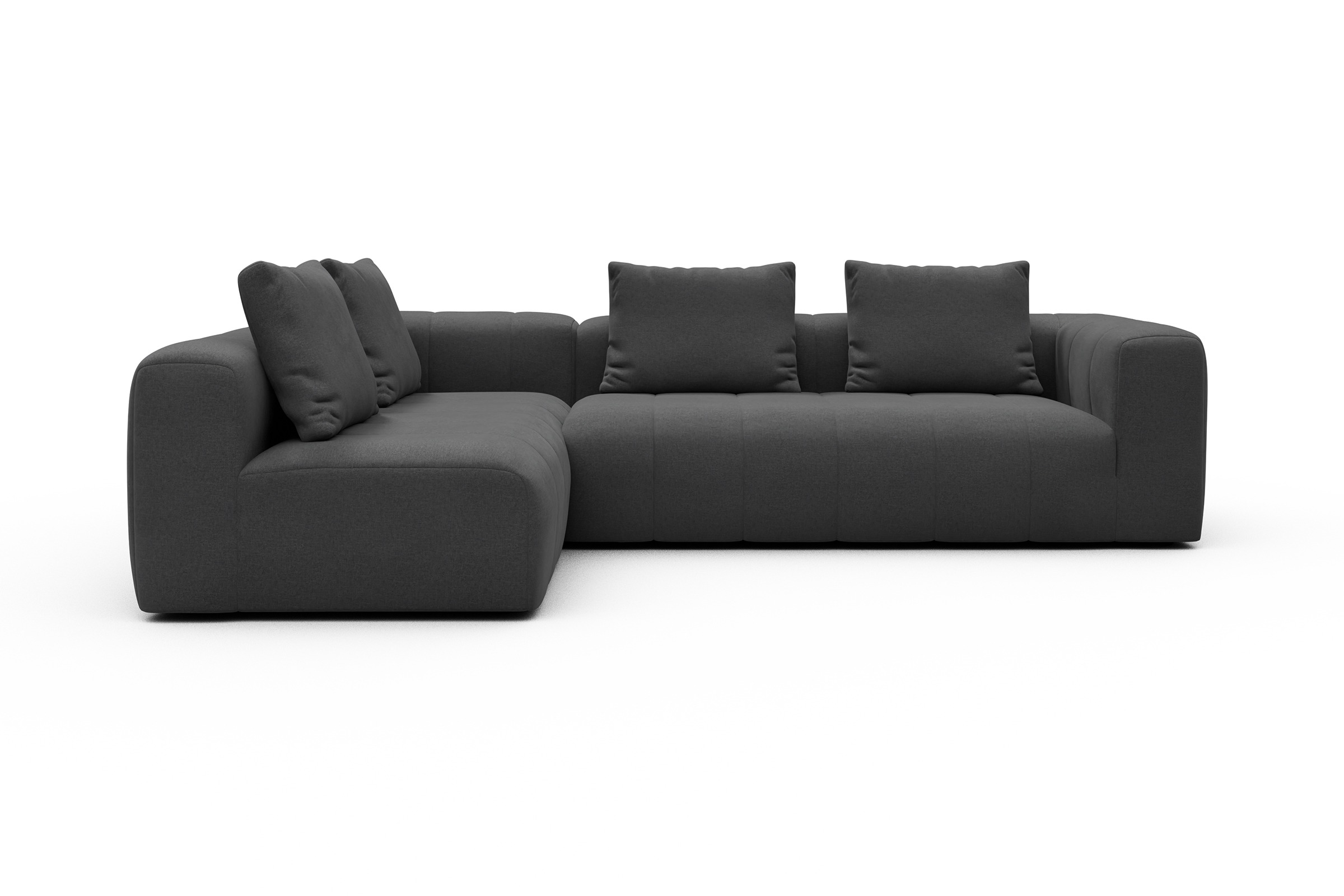 Ecksofa Hugo 2x 2,5-Sitzer Armlehne rechts Satya-Zinc