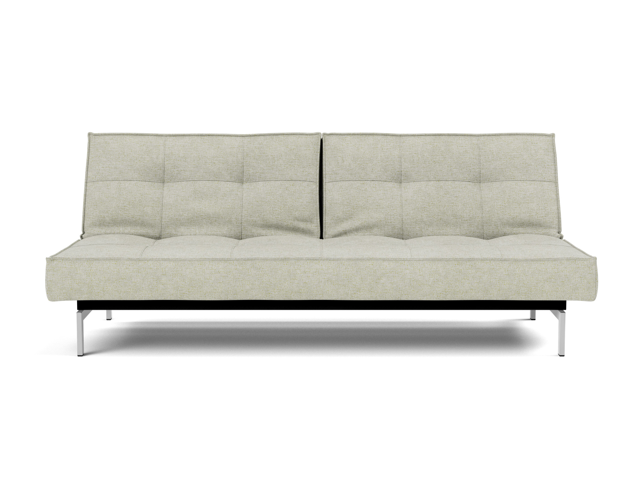 Schlafsofa Splitback Flachgewebe Avella 280-Sand Beine Chrom