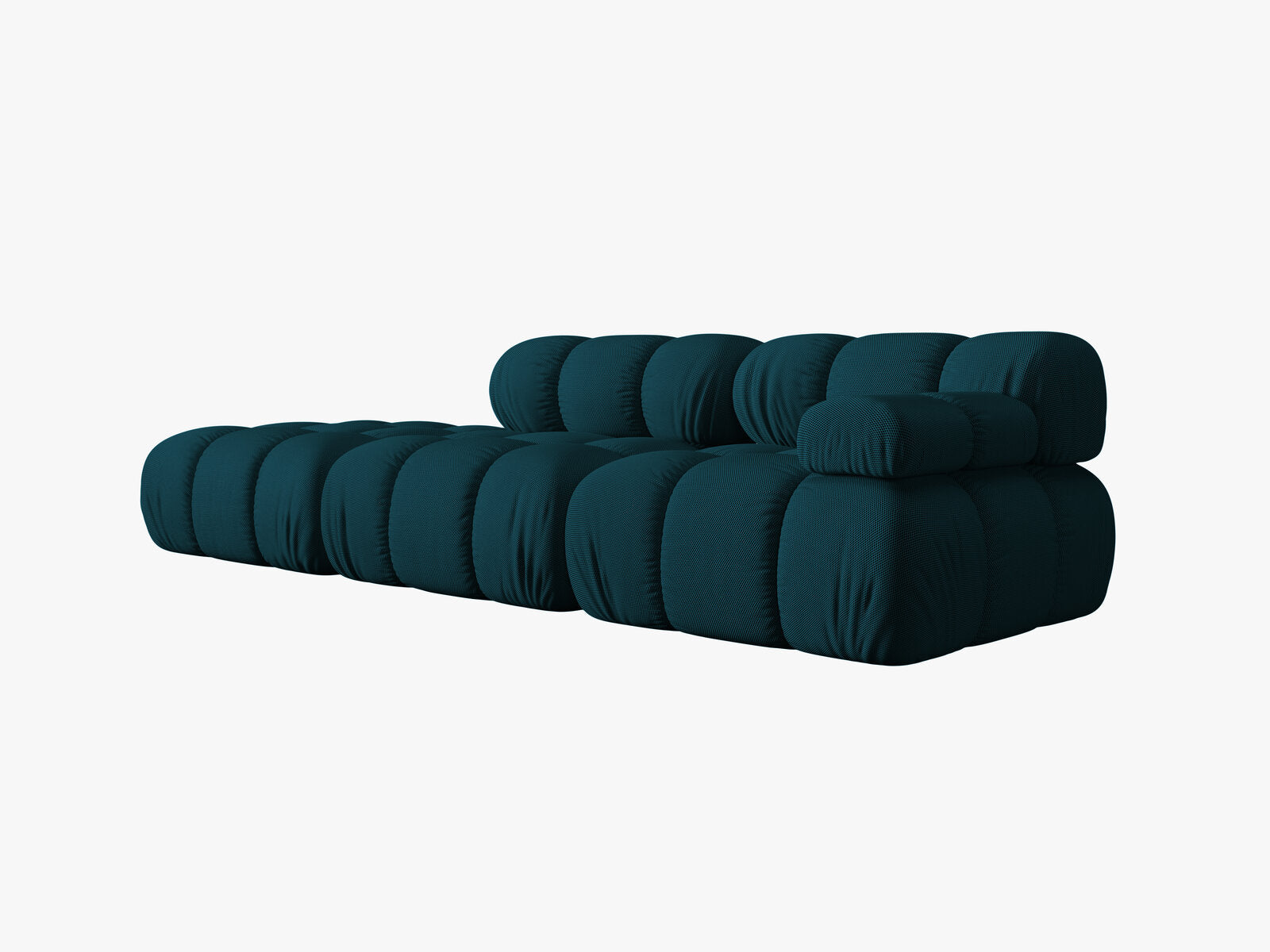 Micadoni Modulares Sofa Bellis 4-Sitzer Links 3D-Stoff Sonic Marineblau