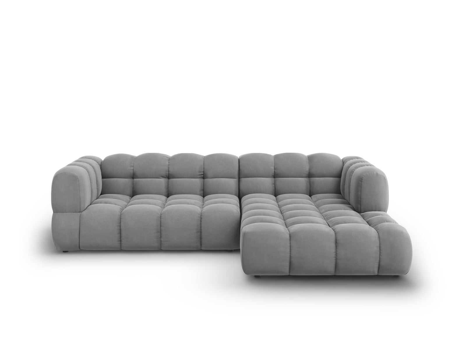 Cosmopolitan Design Ecksofa Sky 4-Sitzer mittlere Version Samt Casino Hellgrau Rechts