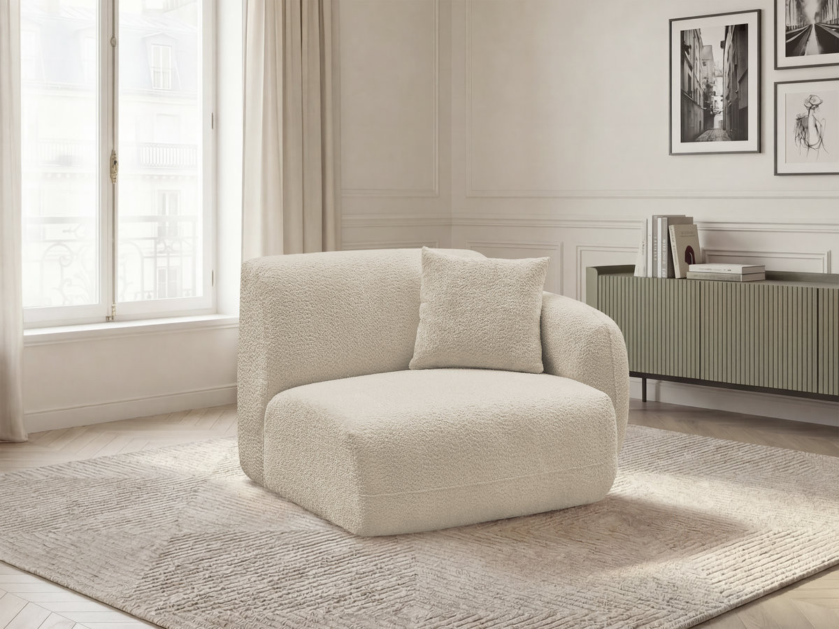 Bobochic Anda Sofamodul 1-Sitzer 104 × 103 cm Chenille Beige Ecke rechts