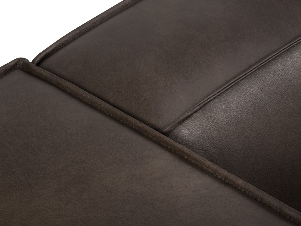 Cosmopolitan Design Symmetrisches Ecksofa Turin 5-Sitzer Leder Granada Graubraun