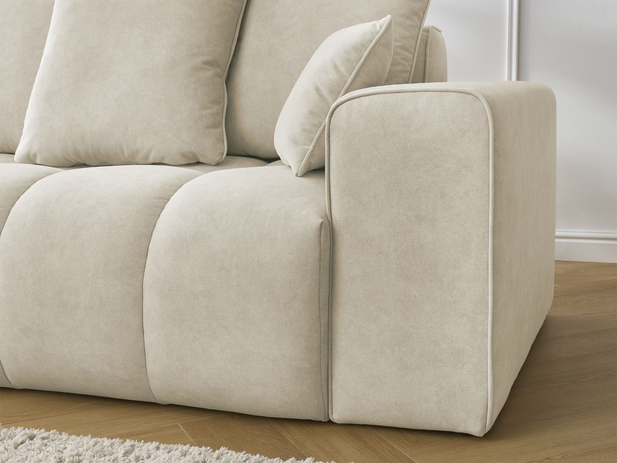 Bobochic Mont-blanc Sofa 4-Sitzer Samt Beige Armlehne rechts
