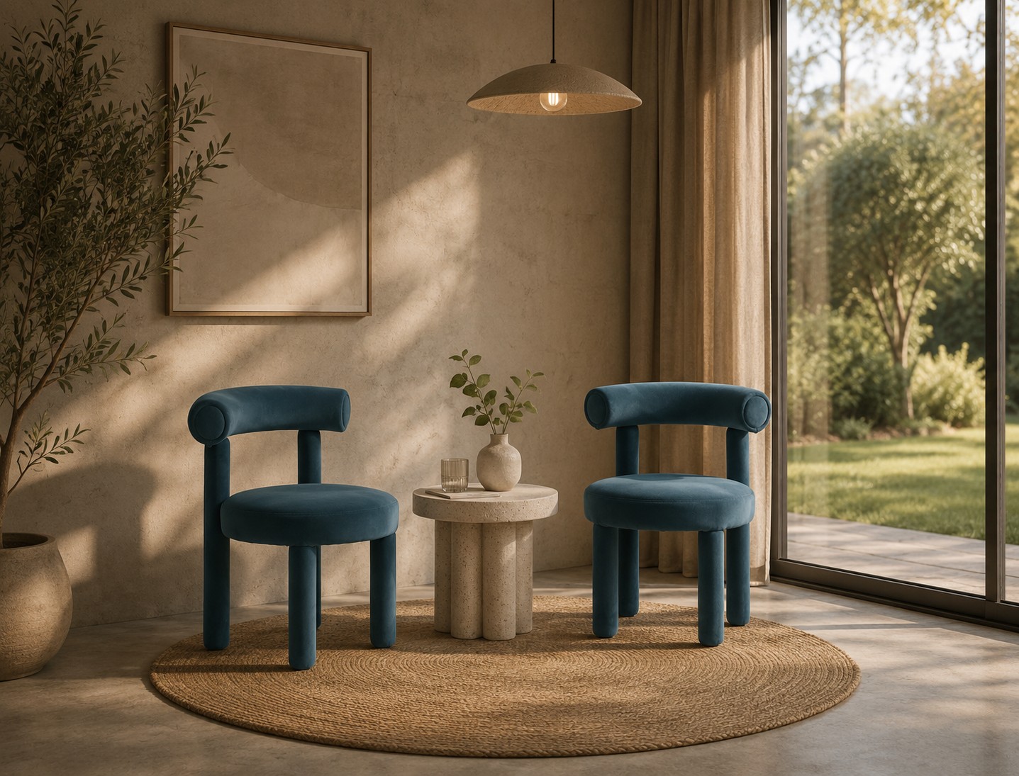 Livin Hill Polsterstuhl Leith 62 × 58 × 80 cm Tiefblau