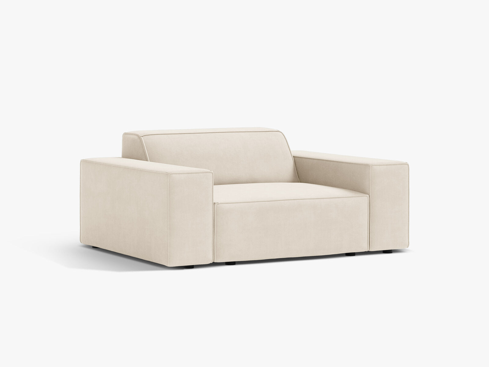 Micadoni Sessel Jodie 1-Sitzer Samt Bluvel Helles Beige