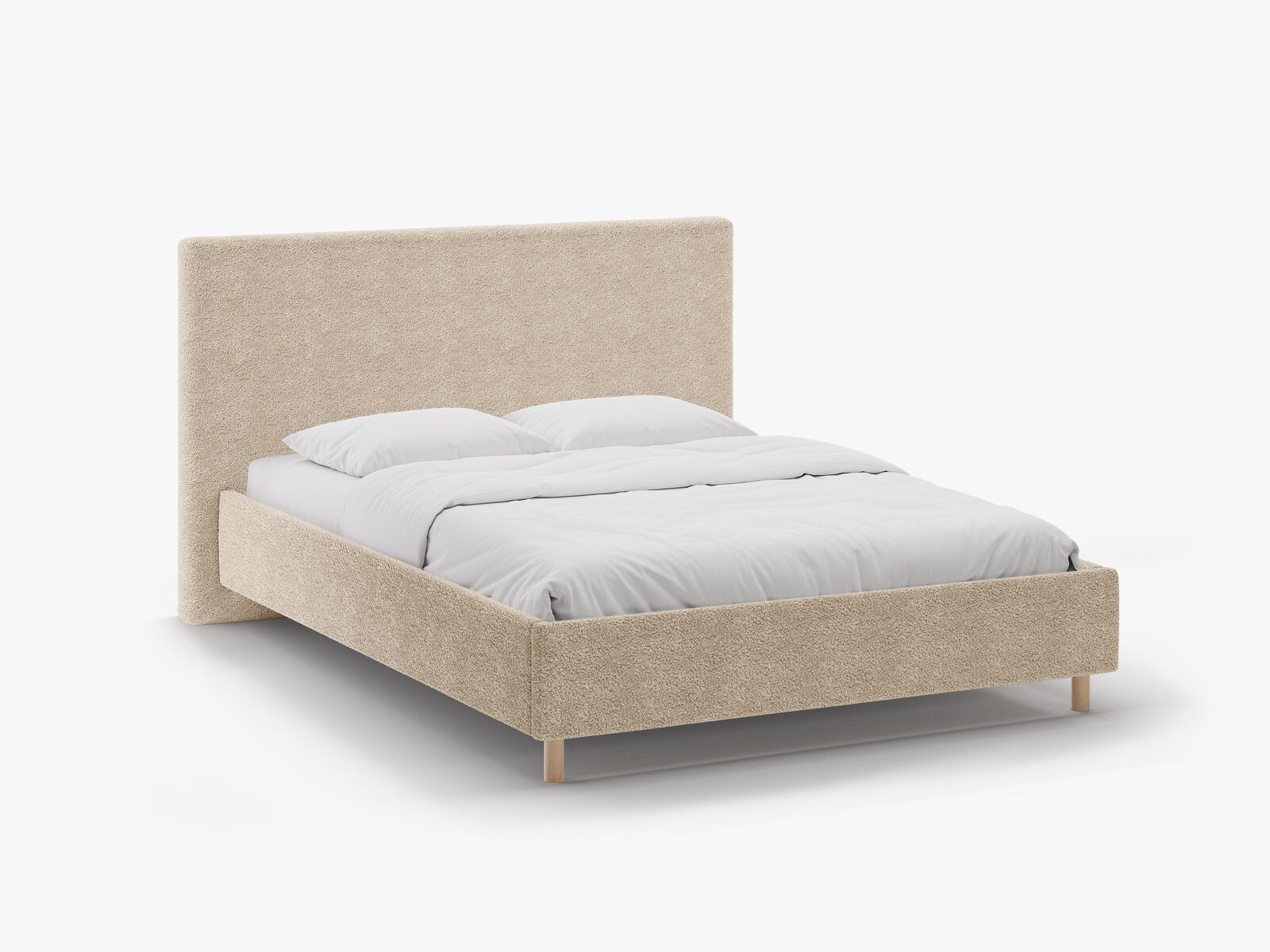 Micadoni Stauraumbett mit Kopfteil Eloise Boucle Rolf Sand 160x200
