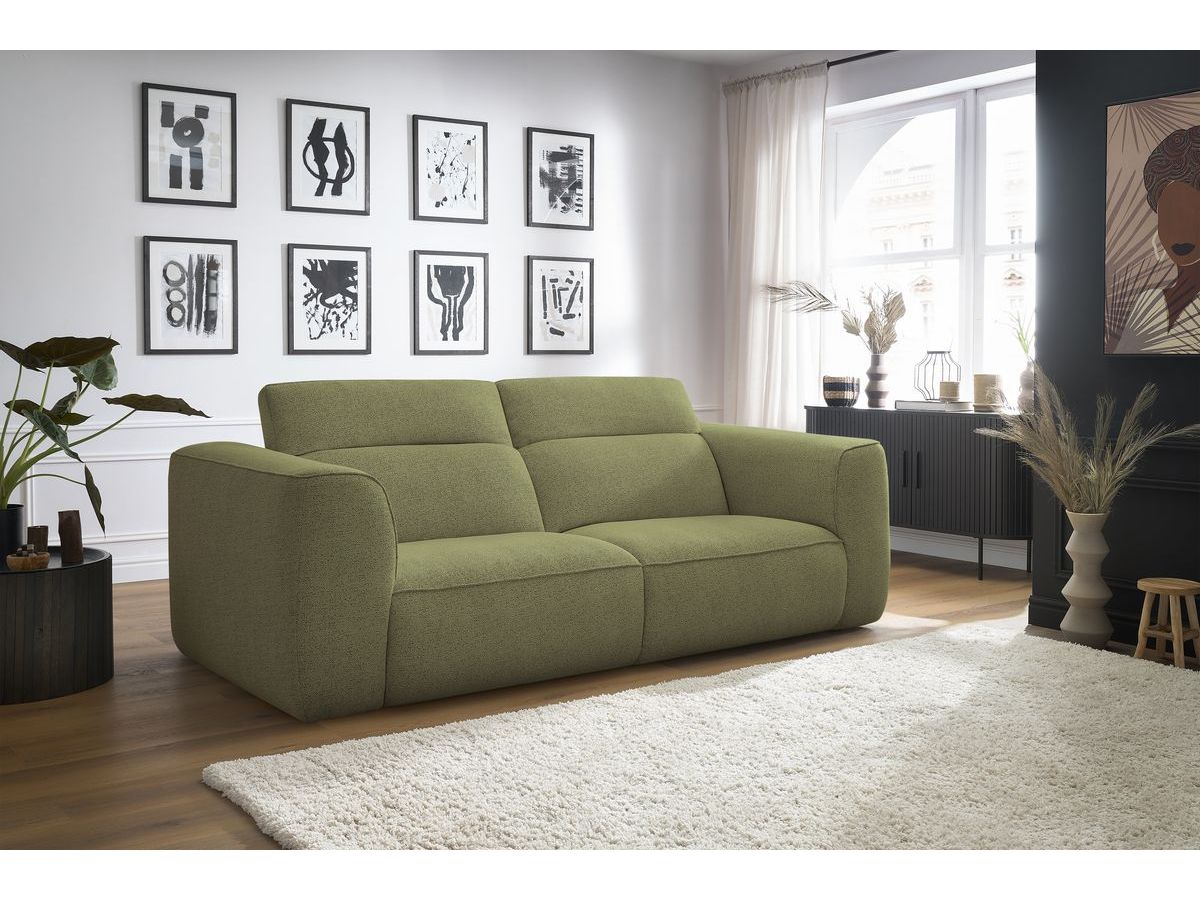 Bobochic William Sofa 3-Sitzer Melange-Stoff Grün