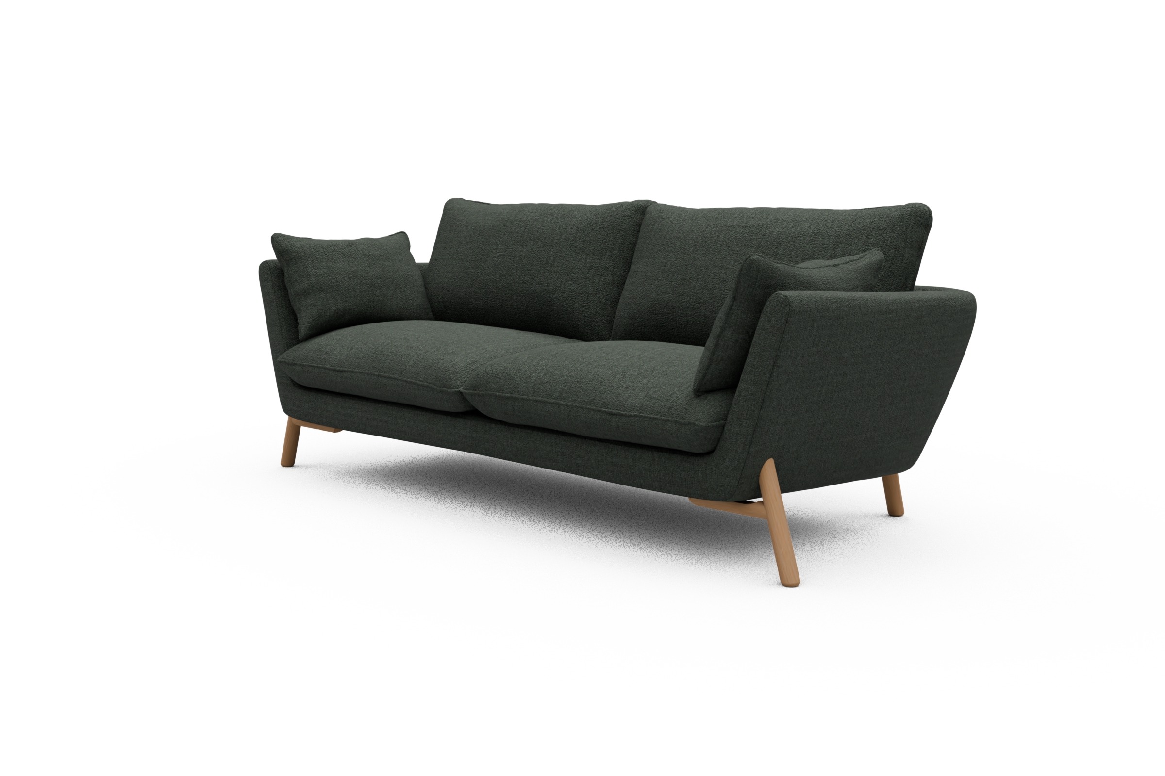Sofa Emil 3-Sitzer Beinfarbe Eiche Natur Aivi-Pine-Green