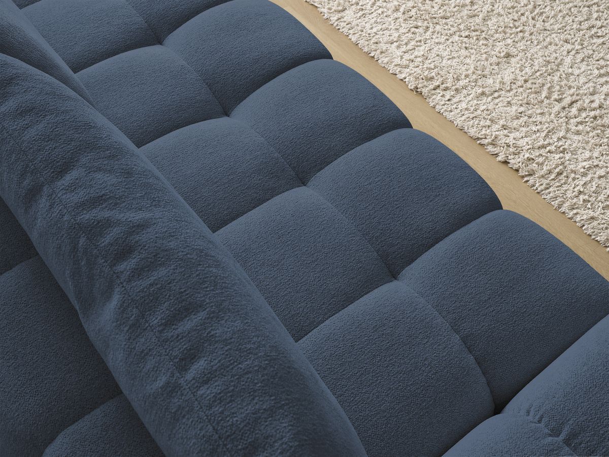 Bobochic Everest Schlafsofa 3-Sitzer mit Bettkasten, 2 Kissen Melange-Stoff Dunkelblau