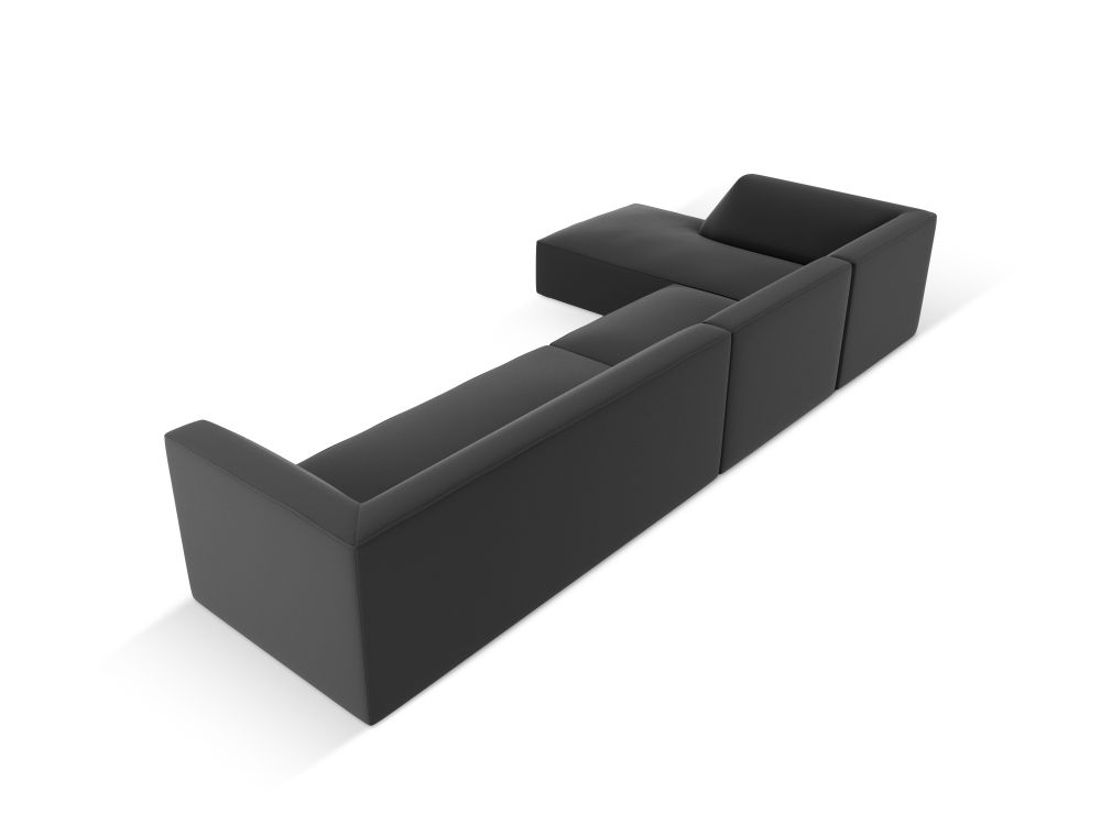 Cosmopolitan Design Ecksofa Siena 5-Sitzer Kunstleder Pacifico Schwarz Links