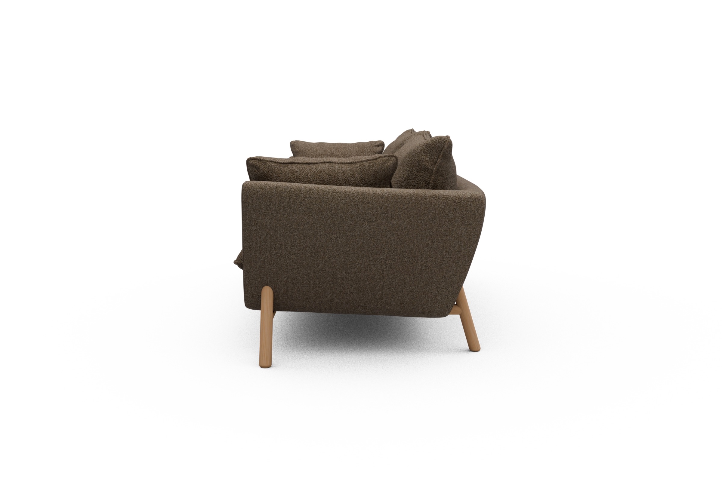 Sofa Emil PREMIUM 3-Sitzer Beinfarbe Eiche Natur Aivi-Khaki-Brown