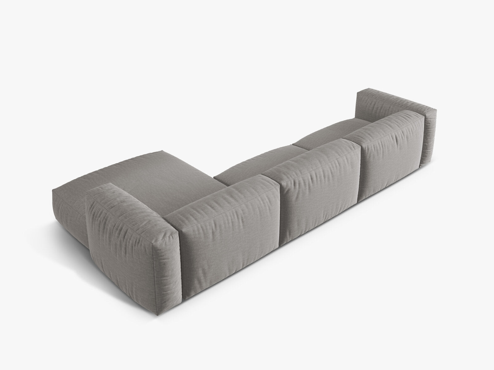 Micadoni Ecksofa Martina 3-Sitzer Rechts Strukturierter Stoff Boston Hellgrau